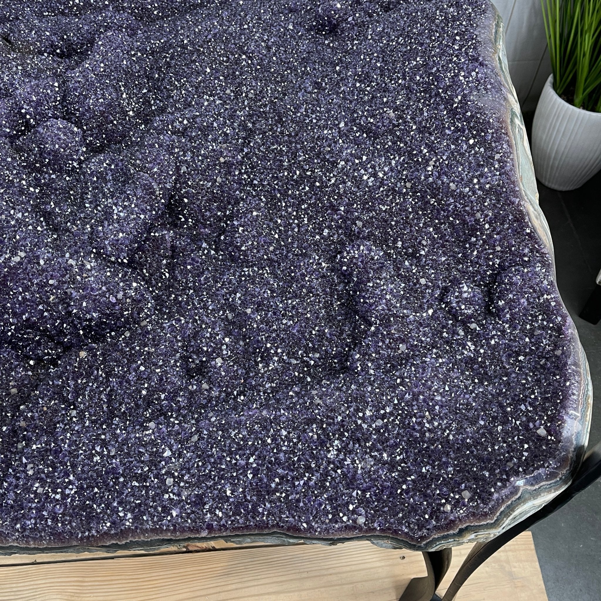 Large Special Amethyst Dining/Conference Table Super Quality, 814 lbs & 31.6" tall #1388-0001 by Brazil Gems - Brazil GemsBrazil GemsLarge Special Amethyst Dining/Conference Table Super Quality, 814 lbs & 31.6" tall #1388-0001 by Brazil GemsTables: Dining1388-0001