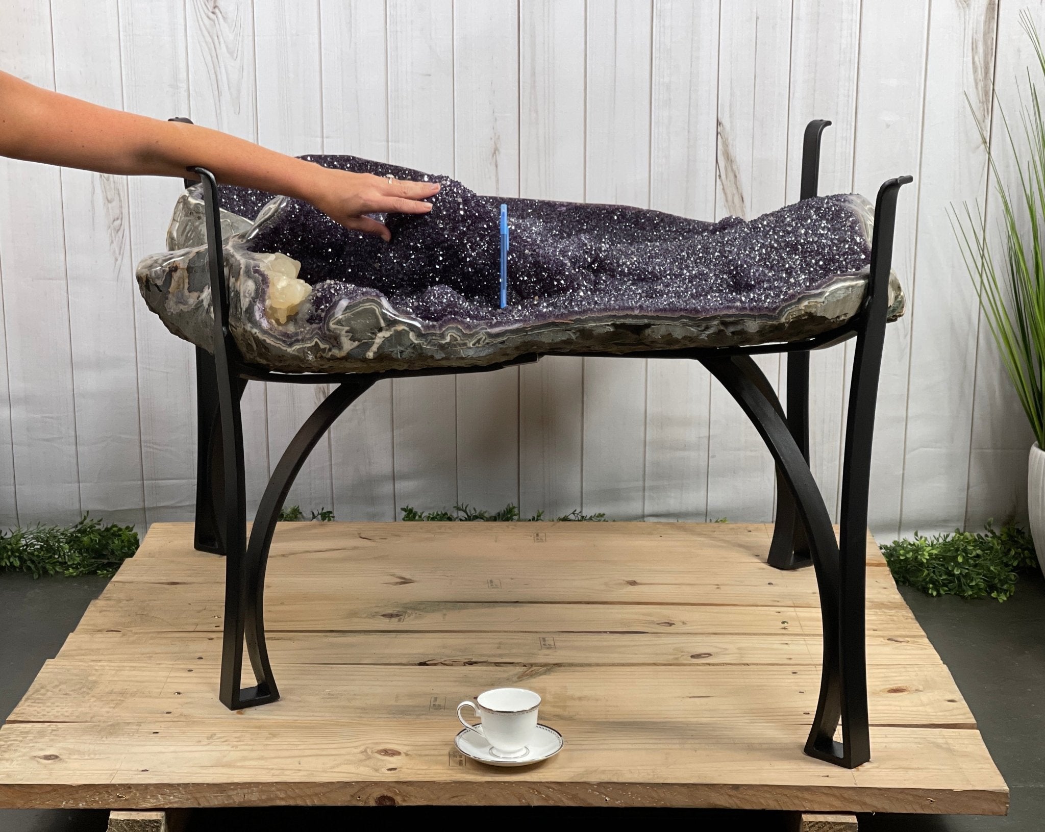 Large Special Amethyst Dining/Conference Table Super Quality, 814 lbs & 31.6" tall #1388-0001 by Brazil Gems - Brazil GemsBrazil GemsLarge Special Amethyst Dining/Conference Table Super Quality, 814 lbs & 31.6" tall #1388-0001 by Brazil GemsTables: Dining1388-0001