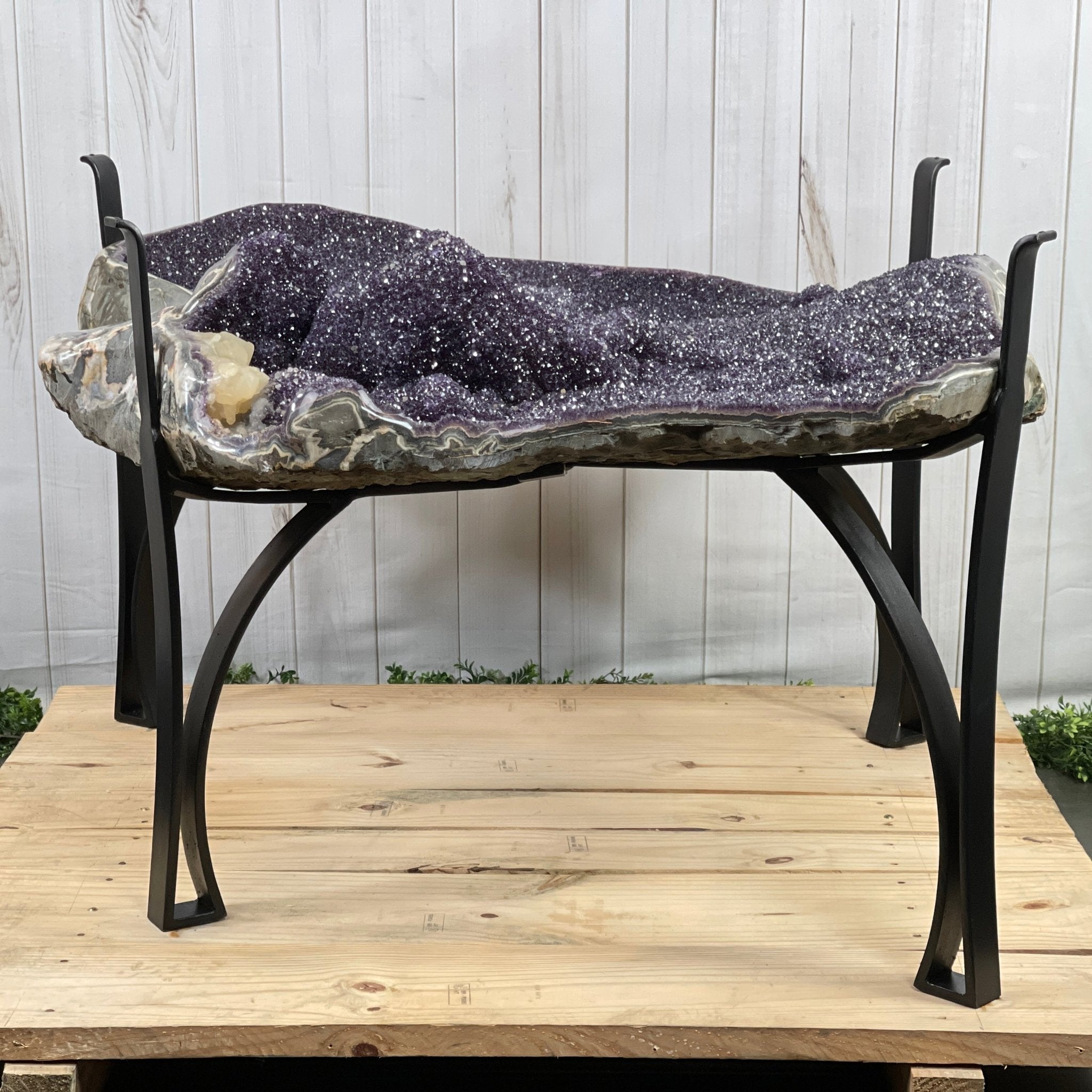Large Special Amethyst Dining/Conference Table Super Quality, 814 lbs & 31.6" tall #1388-0001 by Brazil Gems - Brazil GemsBrazil GemsLarge Special Amethyst Dining/Conference Table Super Quality, 814 lbs & 31.6" tall #1388-0001 by Brazil GemsTables: Dining1388-0001