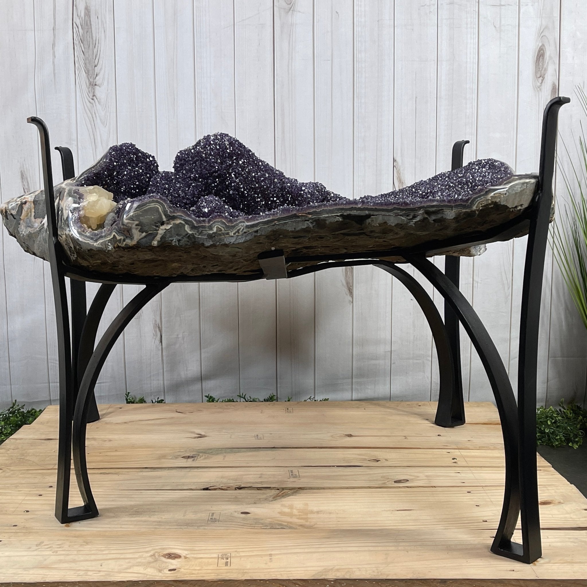 Large Special Amethyst Dining/Conference Table Super Quality, 814 lbs & 31.6" tall #1388-0001 by Brazil Gems - Brazil GemsBrazil GemsLarge Special Amethyst Dining/Conference Table Super Quality, 814 lbs & 31.6" tall #1388-0001 by Brazil GemsTables: Dining1388-0001