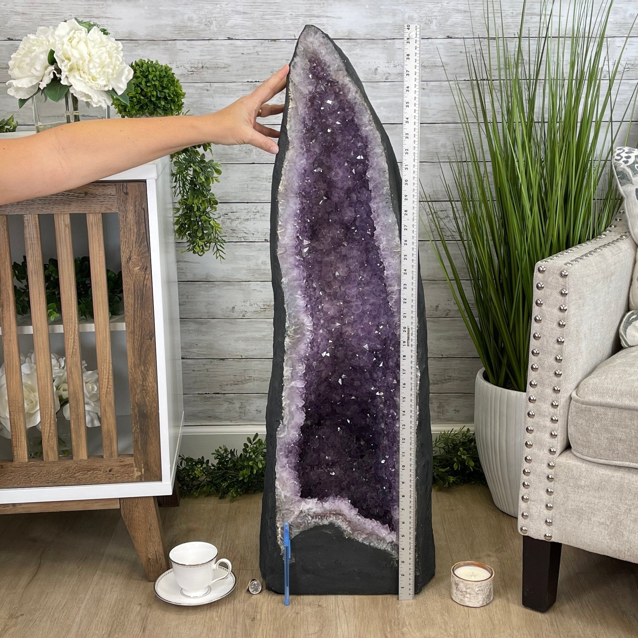 Large Standard Plus Quality Brazilian Amethyst Cathedral, 204 lbs & 39.9" Tall #5601-1180 by Brazil Gems - Brazil GemsBrazil GemsLarge Standard Plus Quality Brazilian Amethyst Cathedral, 204 lbs & 39.9" Tall #5601-1180 by Brazil GemsCathedrals5601-1180