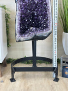 Large Super Quality Amethyst Cluster on Metal Stand, 227.1 lbs & 56.4" Tall #5491 - 0024 - Brazil GemsBrazil GemsLarge Super Quality Amethyst Cluster on Metal Stand, 227.1 lbs & 56.4" Tall #5491 - 0024Clusters on Fixed Bases5491 - 0024