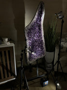 Large Super Quality Amethyst Cluster on Metal Stand, 227.1 lbs & 56.4" Tall #5491 - 0024 - Brazil GemsBrazil GemsLarge Super Quality Amethyst Cluster on Metal Stand, 227.1 lbs & 56.4" Tall #5491 - 0024Clusters on Fixed Bases5491 - 0024