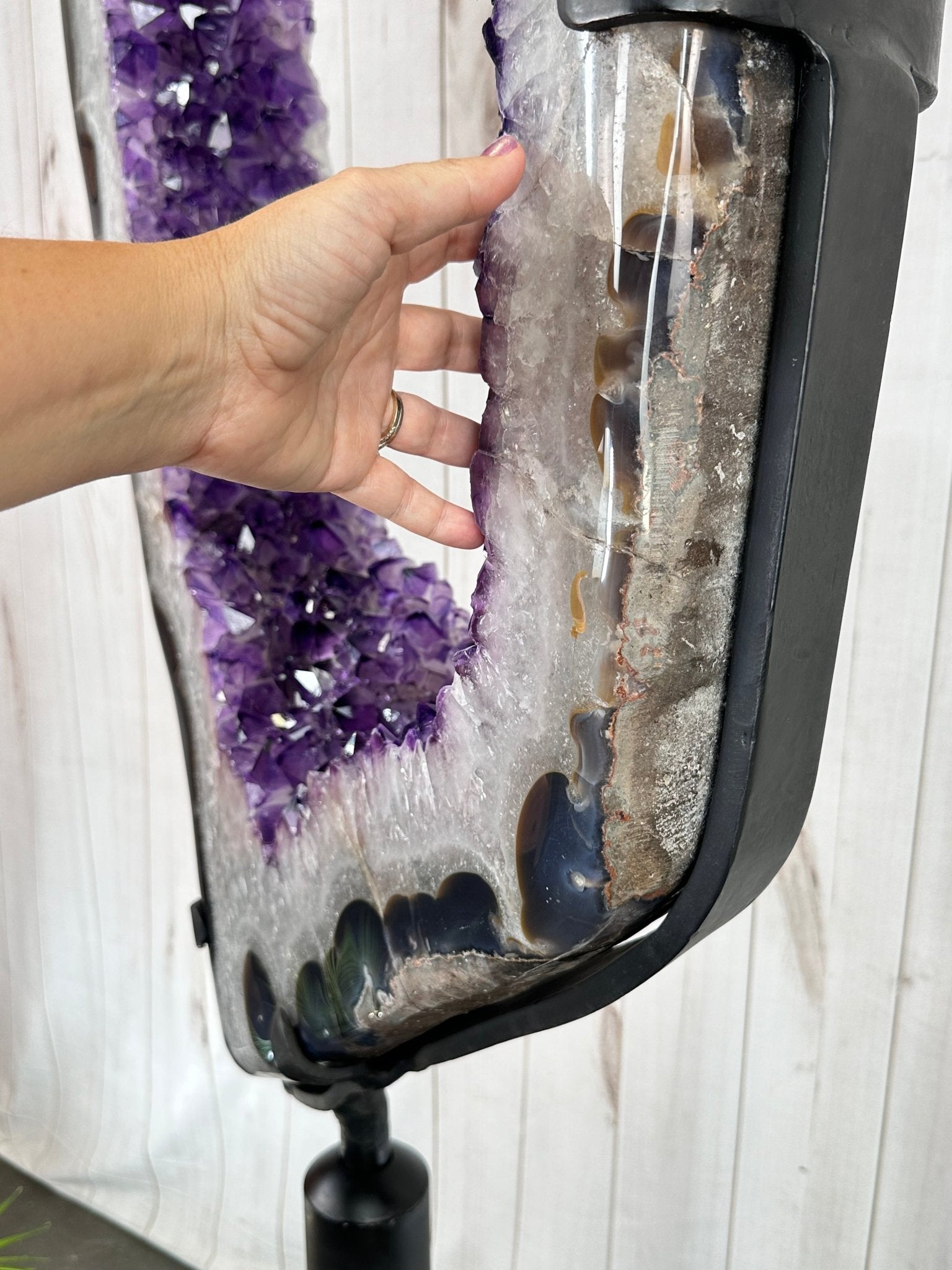 Large Super Quality Amethyst Portal, Rotating Stand, 381 lbs & 83" Tall #5604-0131 - Brazil GemsBrazil GemsLarge Super Quality Amethyst Portal, Rotating Stand, 381 lbs & 83" Tall #5604-0131Portals on Rotating Bases5604-0131