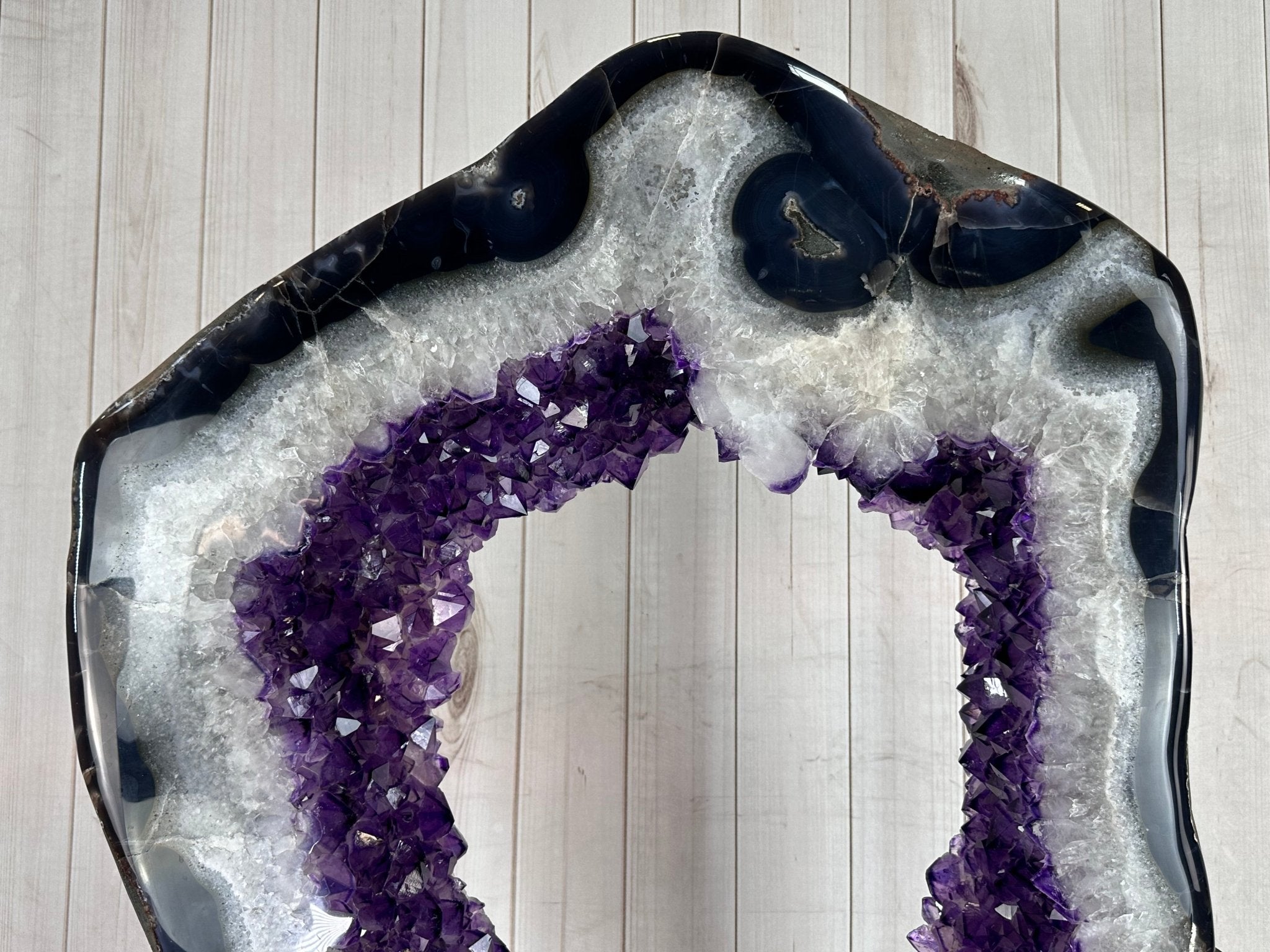 Large Super Quality Amethyst Portal, Rotating Stand, 381 lbs & 83" Tall #5604-0131 - Brazil GemsBrazil GemsLarge Super Quality Amethyst Portal, Rotating Stand, 381 lbs & 83" Tall #5604-0131Portals on Rotating Bases5604-0131