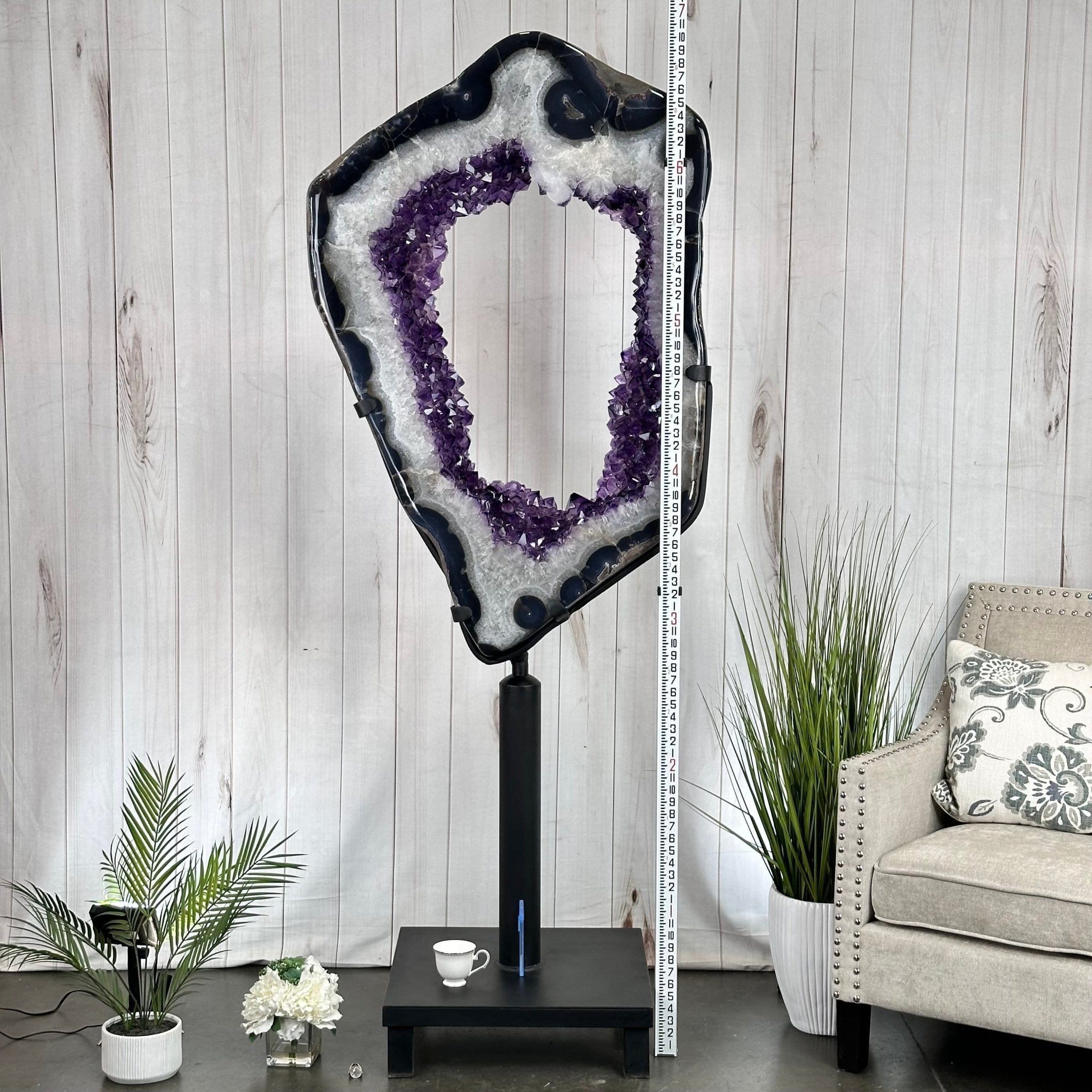 Large Super Quality Amethyst Portal, Rotating Stand, 381 lbs & 83" Tall #5604-0131 - Brazil GemsBrazil GemsLarge Super Quality Amethyst Portal, Rotating Stand, 381 lbs & 83" Tall #5604-0131Portals on Rotating Bases5604-0131