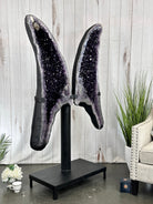 Large Super Quality Amethyst Wings on a Metal Stand, 337 lbs, 63" Tall #5493-0038 - Brazil GemsBrazil GemsLarge Super Quality Amethyst Wings on a Metal Stand, 337 lbs, 63" Tall #5493-0038Amethyst Butterfly Wings5493-0038