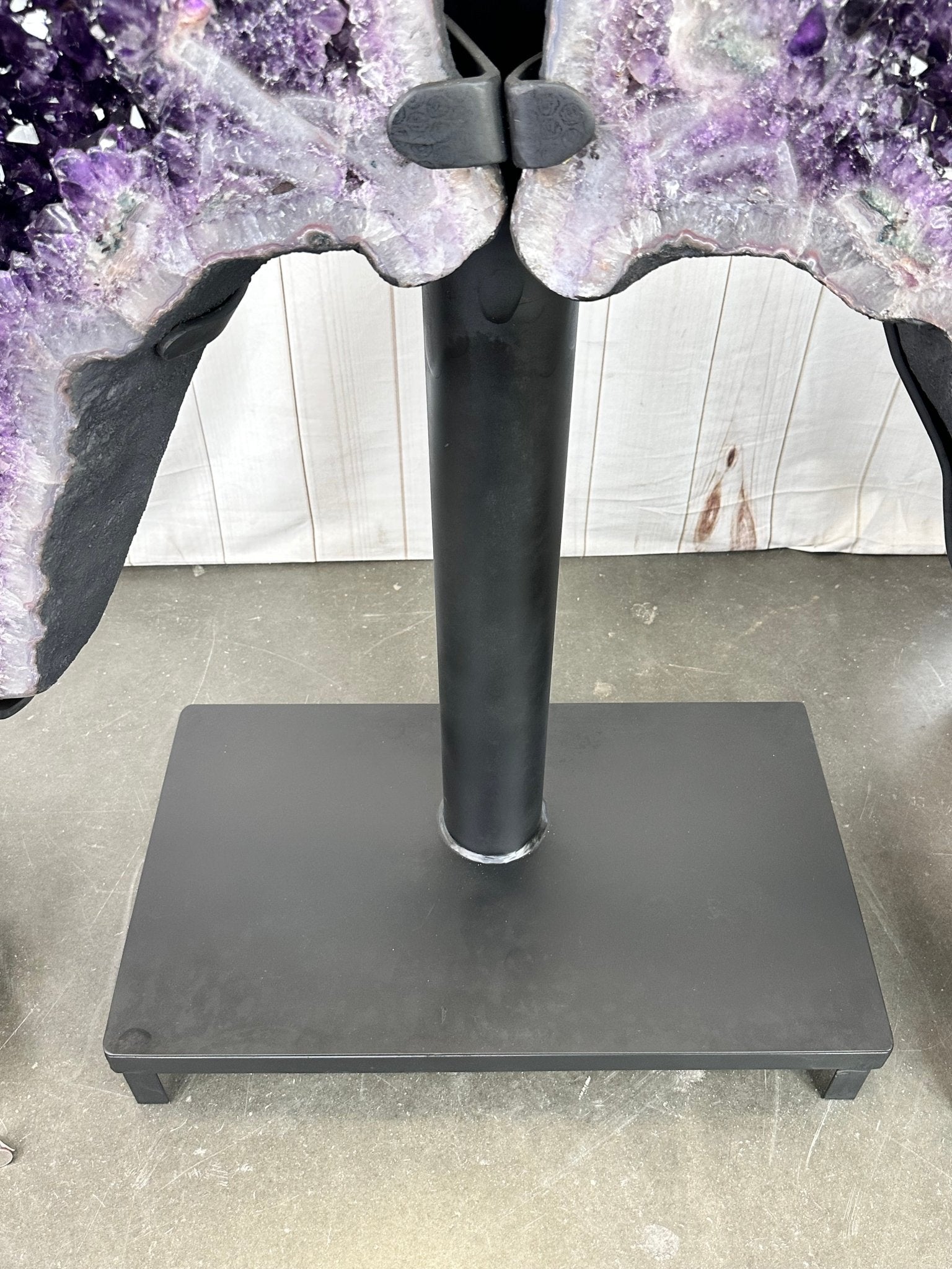 Large Super Quality Amethyst Wings on a Metal Stand, 337 lbs, 63" Tall #5493-0038 - Brazil GemsBrazil GemsLarge Super Quality Amethyst Wings on a Metal Stand, 337 lbs, 63" Tall #5493-0038Amethyst Butterfly Wings5493-0038
