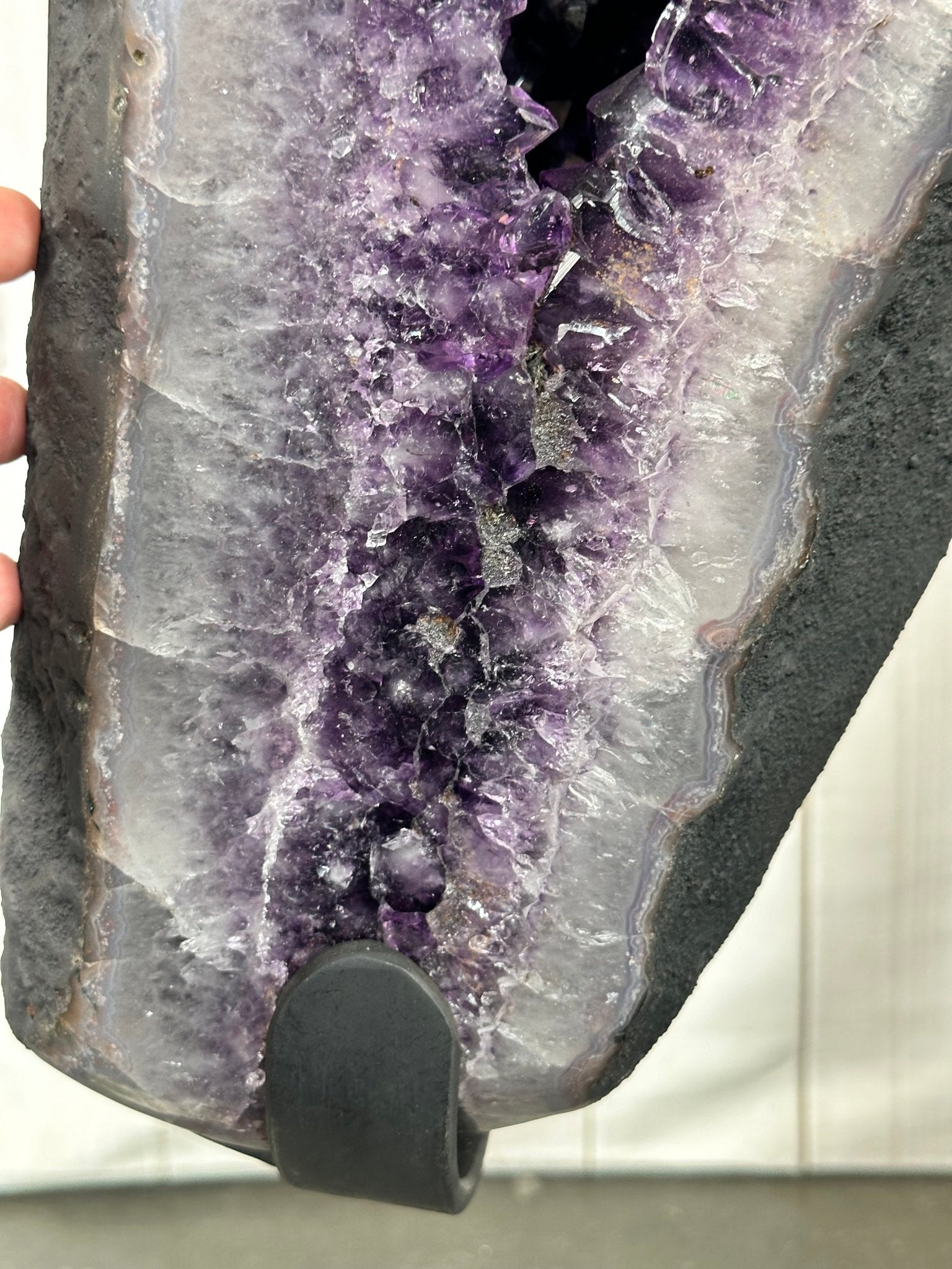 Large Super Quality Amethyst Wings on a Metal Stand, 337 lbs, 63" Tall #5493-0038 - Brazil GemsBrazil GemsLarge Super Quality Amethyst Wings on a Metal Stand, 337 lbs, 63" Tall #5493-0038Amethyst Butterfly Wings5493-0038