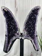 Large Super Quality Amethyst Wings on a Metal Stand, 337 lbs, 63" Tall #5493-0038 - Brazil GemsBrazil GemsLarge Super Quality Amethyst Wings on a Metal Stand, 337 lbs, 63" Tall #5493-0038Amethyst Butterfly Wings5493-0038