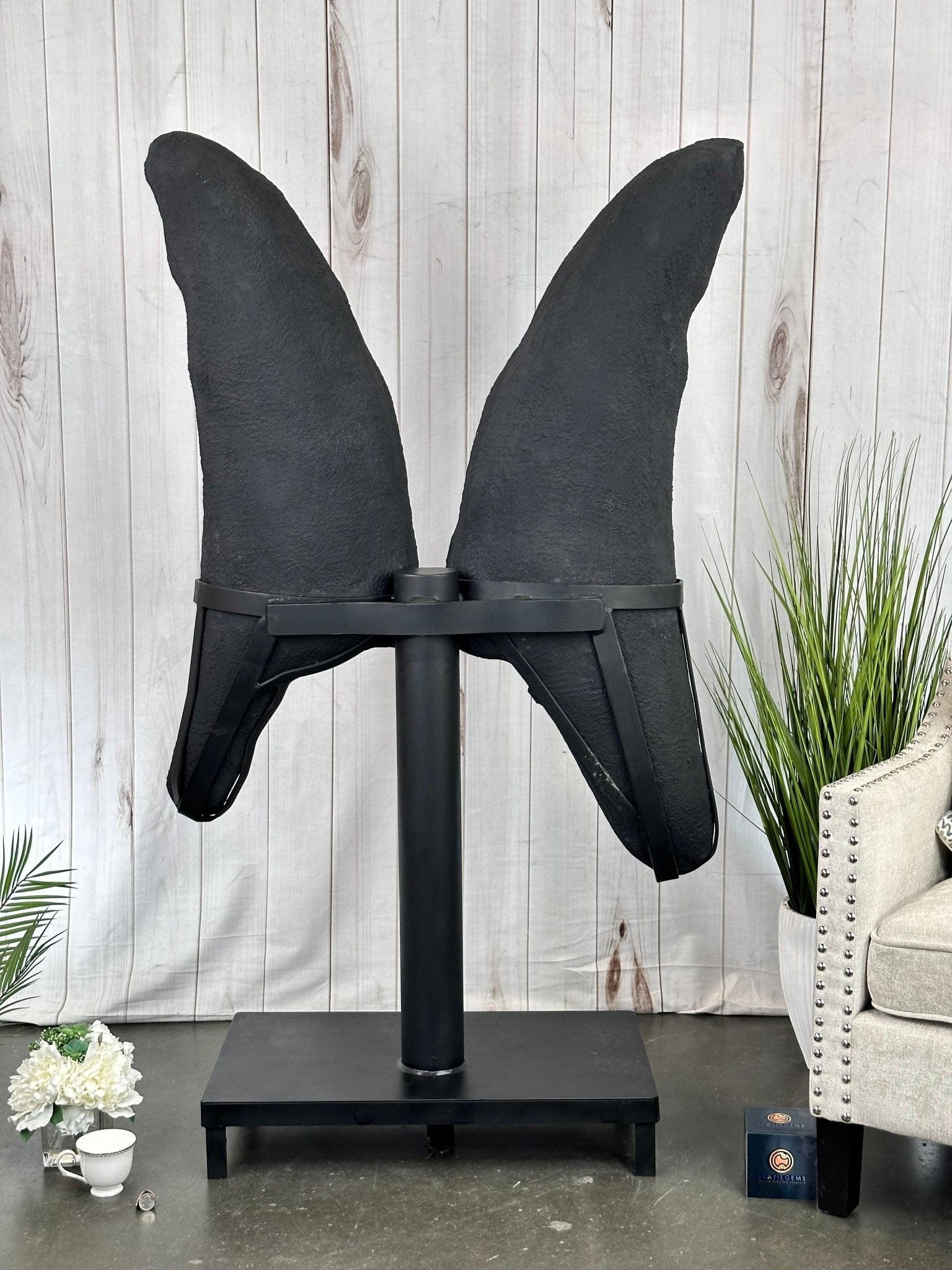 Large Super Quality Amethyst Wings on a Metal Stand, 337 lbs, 63" Tall #5493-0038 - Brazil GemsBrazil GemsLarge Super Quality Amethyst Wings on a Metal Stand, 337 lbs, 63" Tall #5493-0038Amethyst Butterfly Wings5493-0038