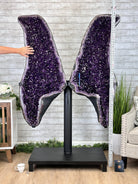 Large Super Quality Amethyst Wings on a Metal Stand, 503 lbs, 71" Tall #5493-0046 - Brazil GemsBrazil GemsLarge Super Quality Amethyst Wings on a Metal Stand, 503 lbs, 71" Tall #5493-0046Amethyst Butterfly Wings5493-0046