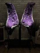 Large Super Quality Amethyst Wings on a Metal Stand, 503 lbs, 71" Tall #5493-0046 - Brazil GemsBrazil GemsLarge Super Quality Amethyst Wings on a Metal Stand, 503 lbs, 71" Tall #5493-0046Amethyst Butterfly Wings5493-0046