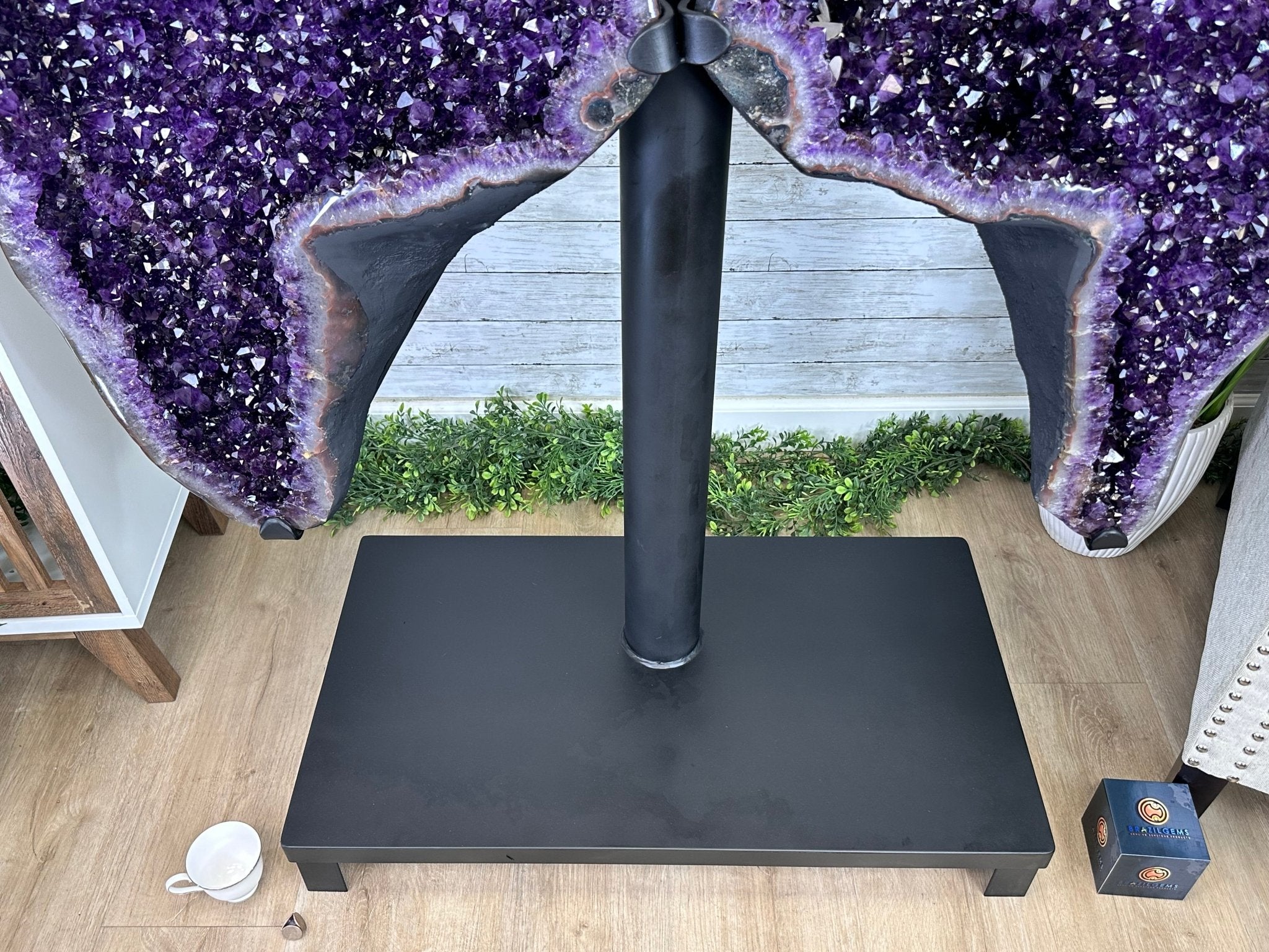Large Super Quality Amethyst Wings on a Metal Stand, 503 lbs, 71" Tall #5493-0046 - Brazil GemsBrazil GemsLarge Super Quality Amethyst Wings on a Metal Stand, 503 lbs, 71" Tall #5493-0046Amethyst Butterfly Wings5493-0046