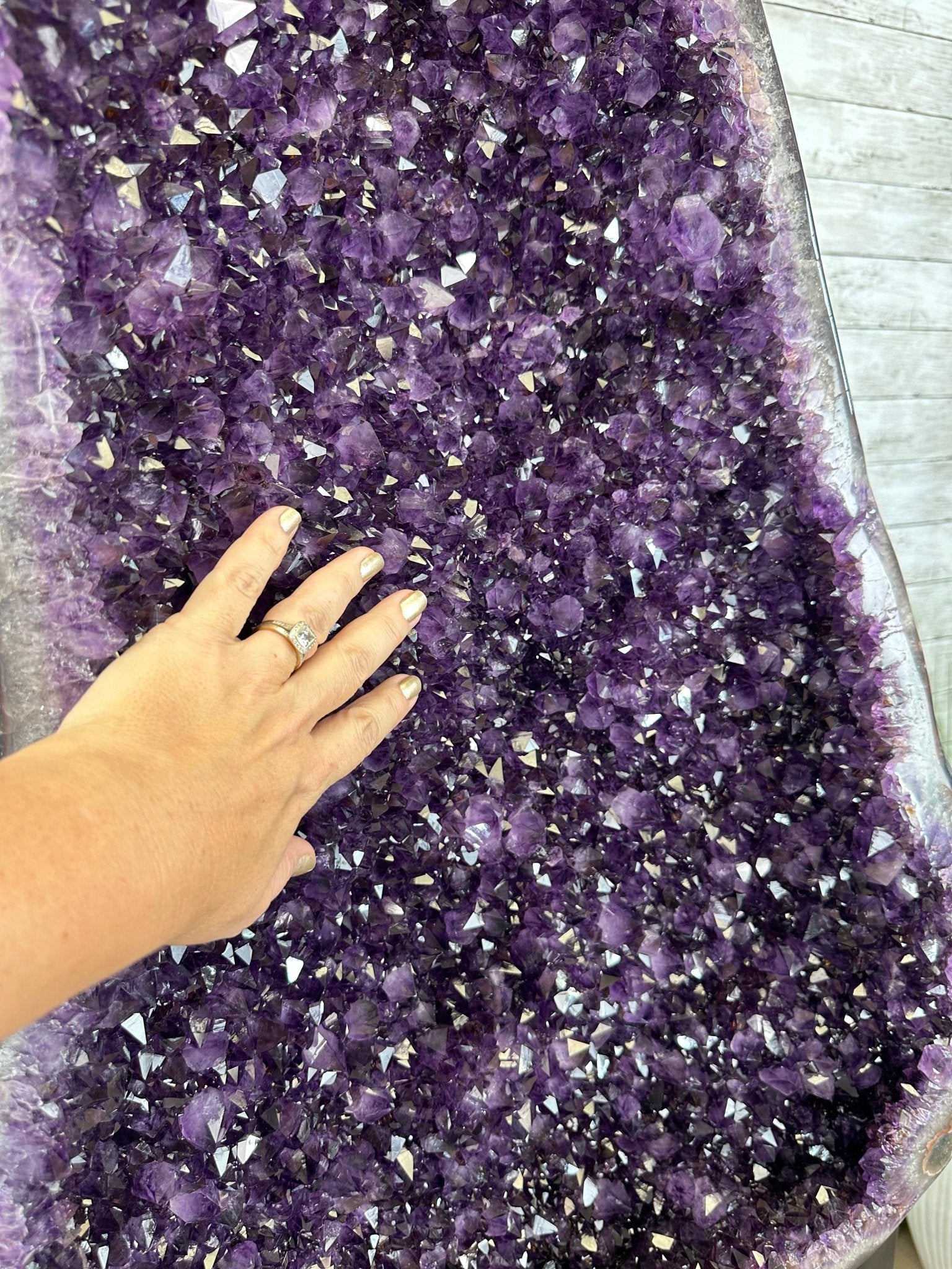 Large Super Quality Amethyst Wings on a Metal Stand, 503 lbs, 71" Tall #5493-0046 - Brazil GemsBrazil GemsLarge Super Quality Amethyst Wings on a Metal Stand, 503 lbs, 71" Tall #5493-0046Amethyst Butterfly Wings5493-0046