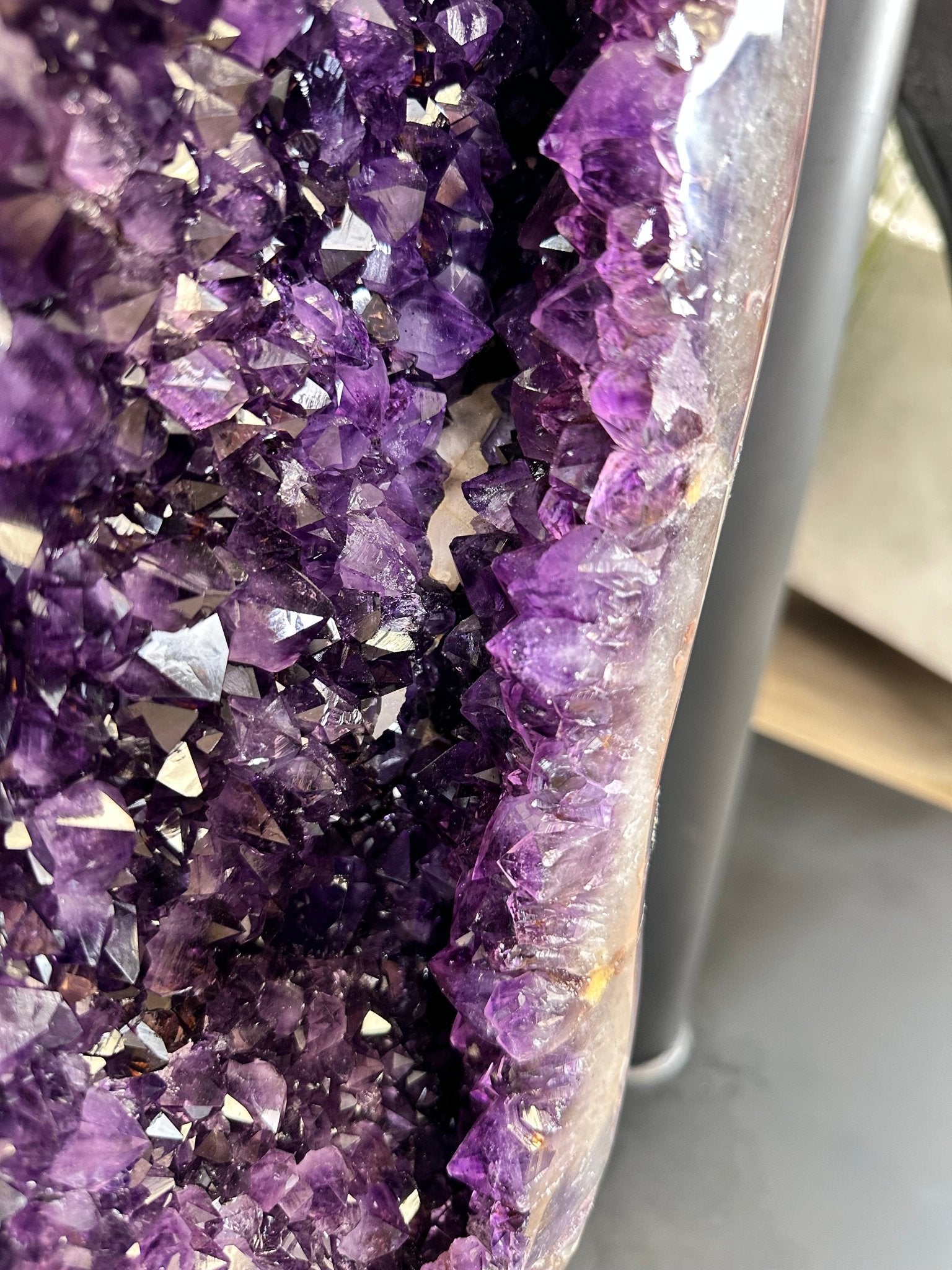 Large Super Quality Amethyst Wings on a Metal Stand, 503 lbs, 71" Tall #5493-0046 - Brazil GemsBrazil GemsLarge Super Quality Amethyst Wings on a Metal Stand, 503 lbs, 71" Tall #5493-0046Amethyst Butterfly Wings5493-0046