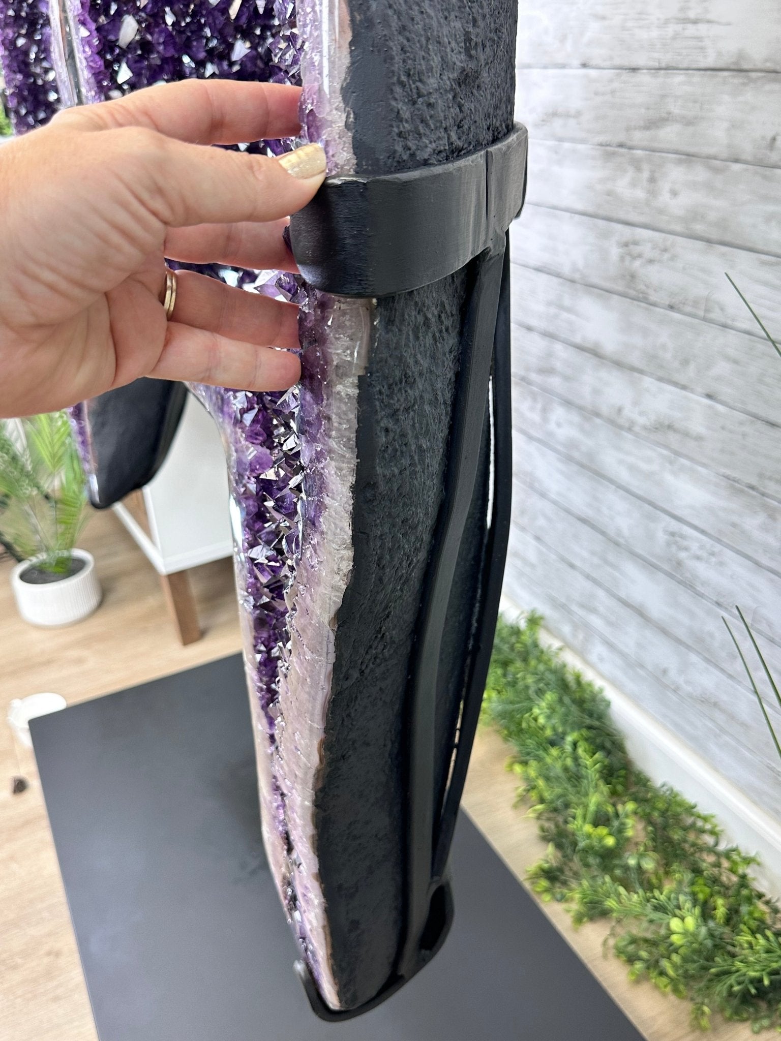 Large Super Quality Amethyst Wings on a Metal Stand, 503 lbs, 71" Tall #5493-0046 - Brazil GemsBrazil GemsLarge Super Quality Amethyst Wings on a Metal Stand, 503 lbs, 71" Tall #5493-0046Amethyst Butterfly Wings5493-0046