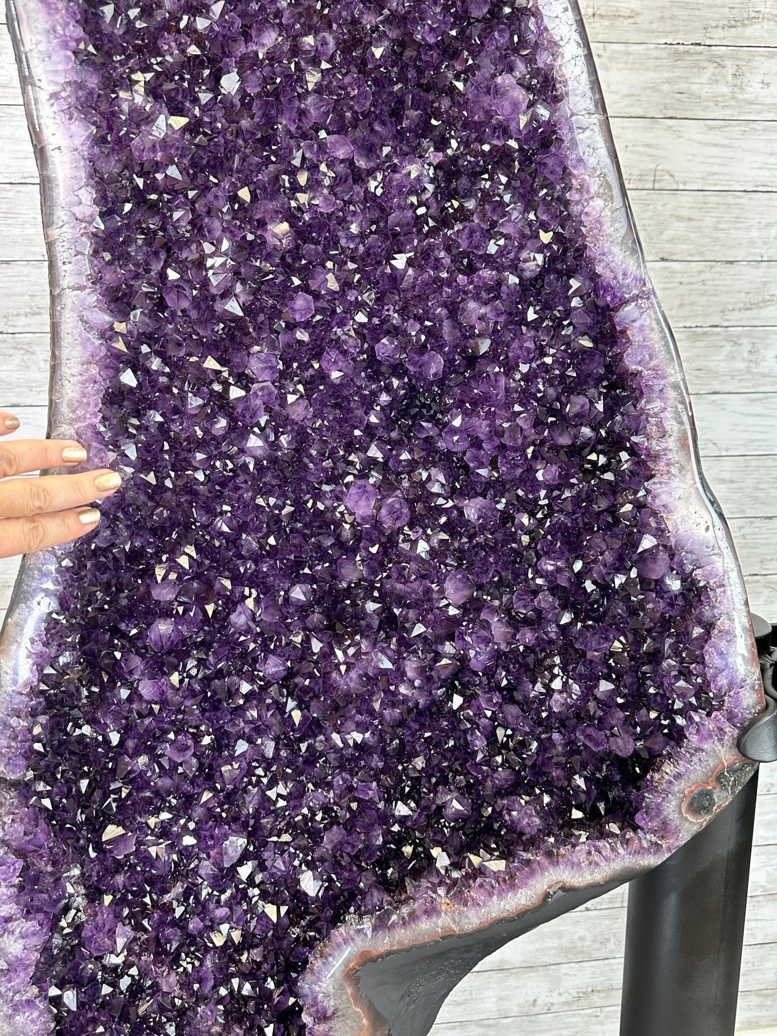 Large Super Quality Amethyst Wings on a Metal Stand, 503 lbs, 71" Tall #5493-0046 - Brazil GemsBrazil GemsLarge Super Quality Amethyst Wings on a Metal Stand, 503 lbs, 71" Tall #5493-0046Amethyst Butterfly Wings5493-0046