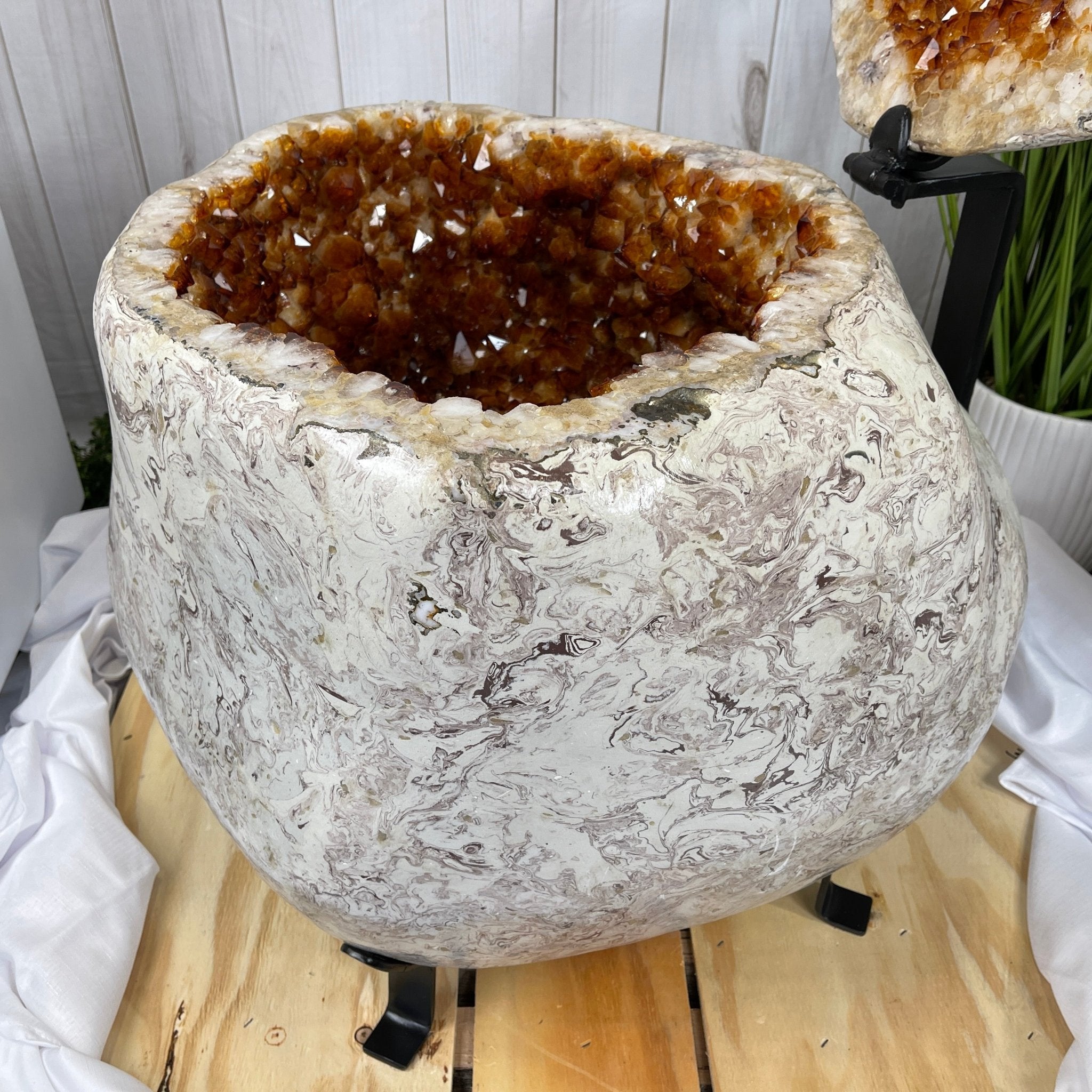 Large Super Quality Citrine "Jewelry Box" with Clam Shell Style Lid, 497 lbs & 28.25" tall Model #5858-0001 by Brazil Gems - Brazil GemsBrazil GemsLarge Super Quality Citrine "Jewelry Box" with Clam Shell Style Lid, 497 lbs & 28.25" tall Model #5858-0001 by Brazil GemsGeode Jewelry Boxes5858-0001