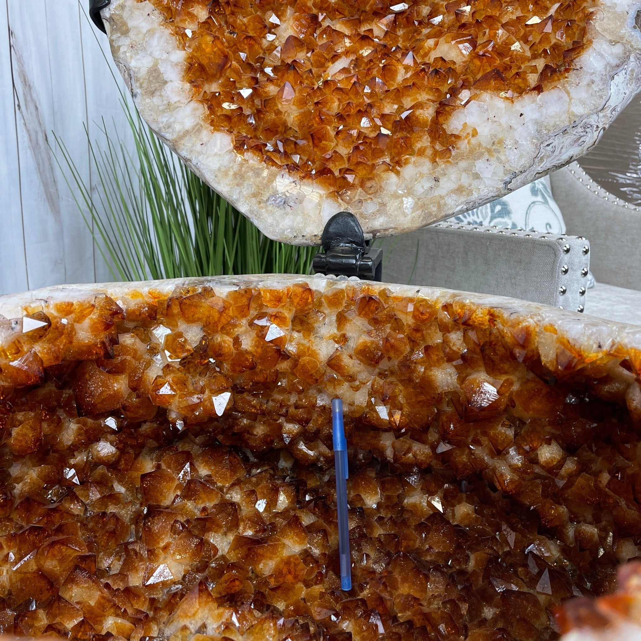 Large Super Quality Citrine "Jewelry Box" with Clam Shell Style Lid, 497 lbs & 28.25" tall Model #5858-0001 by Brazil Gems - Brazil GemsBrazil GemsLarge Super Quality Citrine "Jewelry Box" with Clam Shell Style Lid, 497 lbs & 28.25" tall Model #5858-0001 by Brazil GemsGeode Jewelry Boxes5858-0001