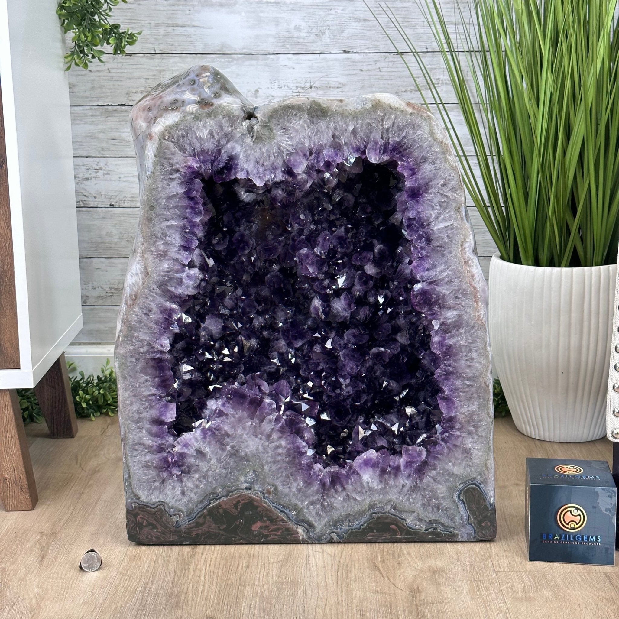 Large Super Quality Polished Brazilian Amethyst Cathedral, 185.7 lbs & 24.5" tall Model #5602-0073 by Brazil Gems - Brazil GemsBrazil GemsLarge Super Quality Polished Brazilian Amethyst Cathedral, 185.7 lbs & 24.5" tall Model #5602-0073 by Brazil GemsPolished Cathedrals5602-0073