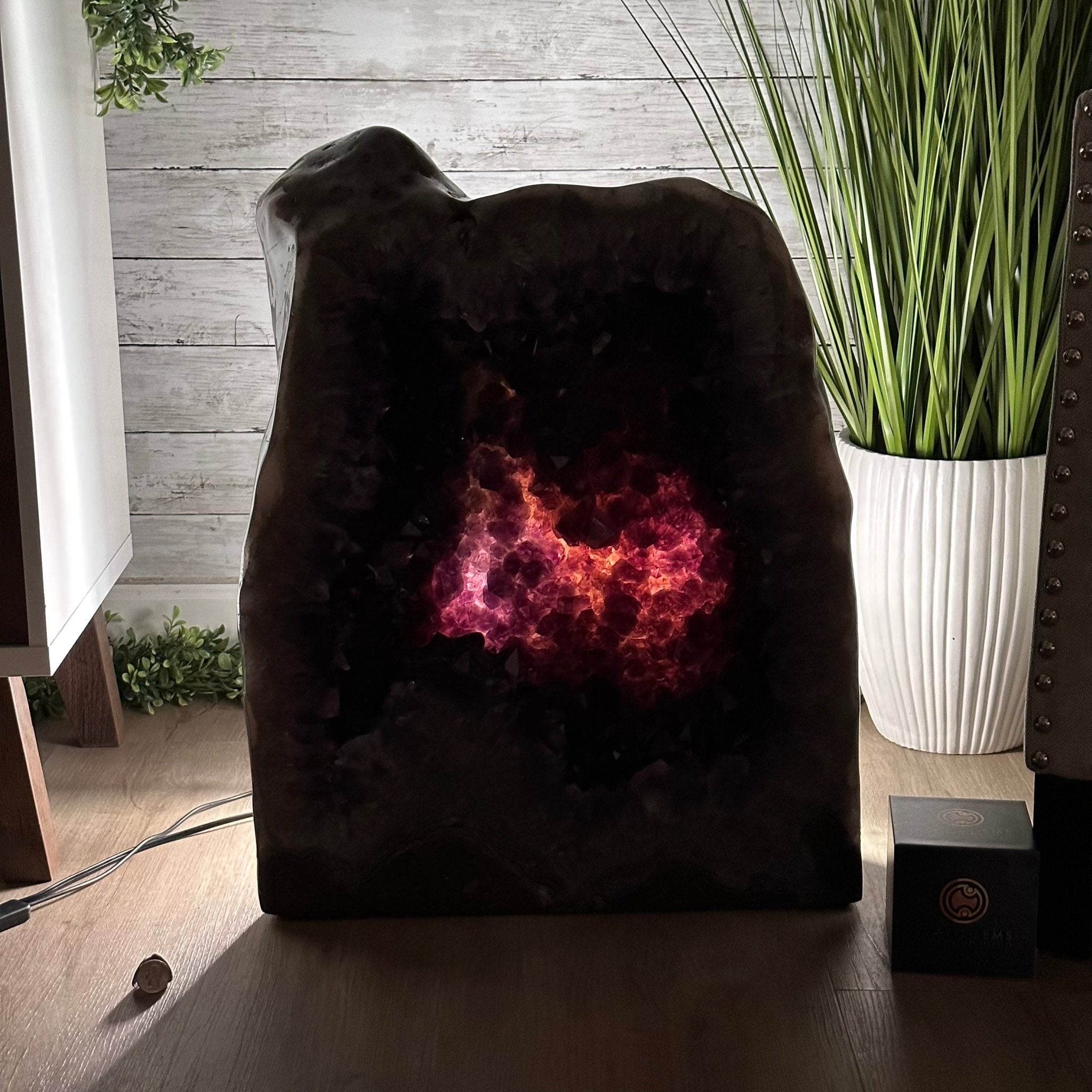 Large Super Quality Polished Brazilian Amethyst Cathedral, 185.7 lbs & 24.5" tall Model #5602-0073 by Brazil Gems - Brazil GemsBrazil GemsLarge Super Quality Polished Brazilian Amethyst Cathedral, 185.7 lbs & 24.5" tall Model #5602-0073 by Brazil GemsPolished Cathedrals5602-0073