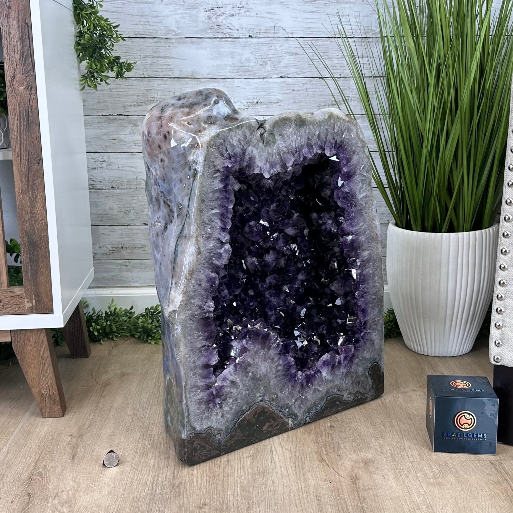 Large Super Quality Polished Brazilian Amethyst Cathedral, 185.7 lbs & 24.5" tall Model #5602-0073 by Brazil Gems - Brazil GemsBrazil GemsLarge Super Quality Polished Brazilian Amethyst Cathedral, 185.7 lbs & 24.5" tall Model #5602-0073 by Brazil GemsPolished Cathedrals5602-0073