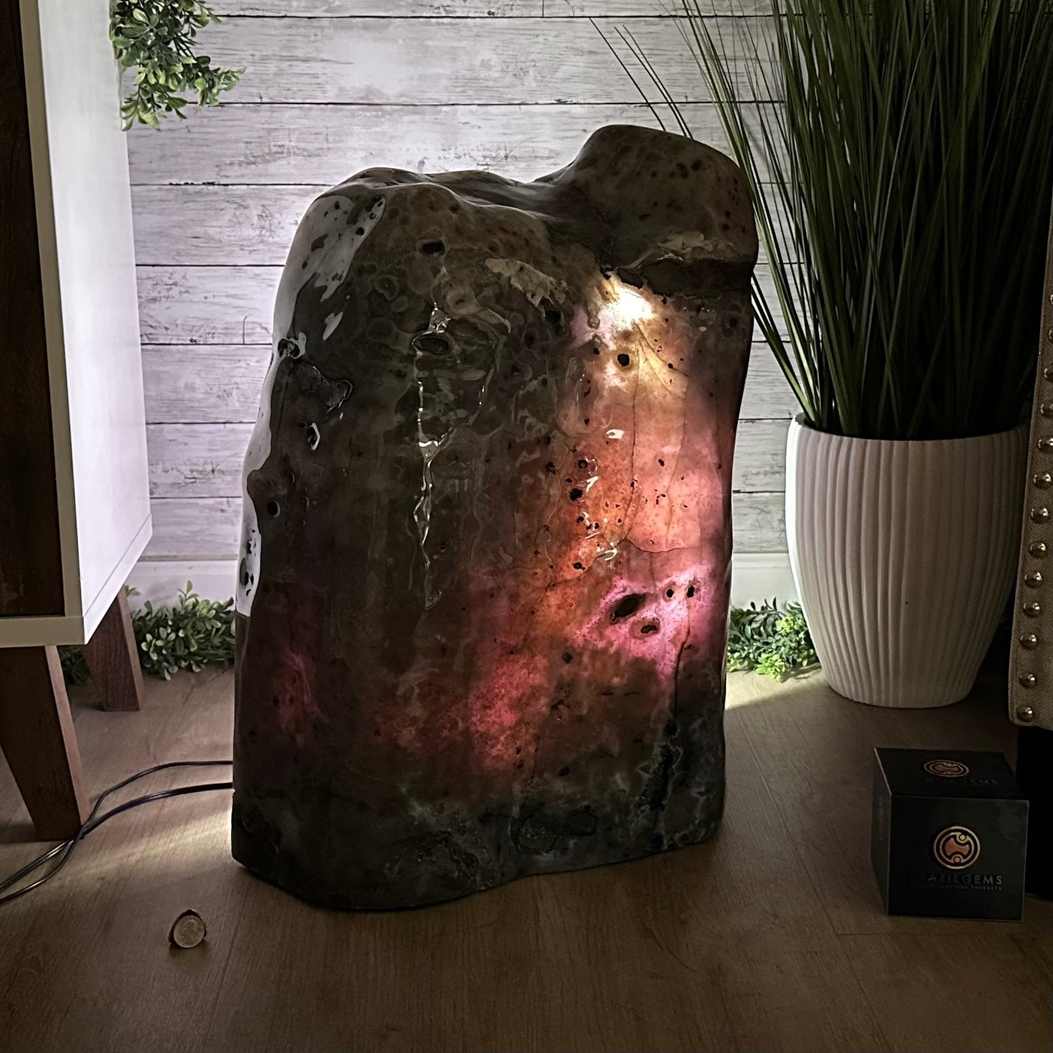 Large Super Quality Polished Brazilian Amethyst Cathedral, 185.7 lbs & 24.5" tall Model #5602-0073 by Brazil Gems - Brazil GemsBrazil GemsLarge Super Quality Polished Brazilian Amethyst Cathedral, 185.7 lbs & 24.5" tall Model #5602-0073 by Brazil GemsPolished Cathedrals5602-0073