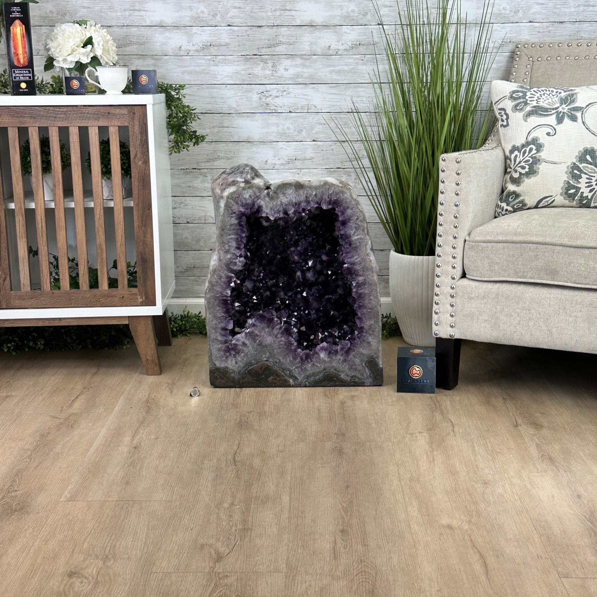 Large Super Quality Polished Brazilian Amethyst Cathedral, 185.7 lbs & 24.5" tall Model #5602-0073 by Brazil Gems - Brazil GemsBrazil GemsLarge Super Quality Polished Brazilian Amethyst Cathedral, 185.7 lbs & 24.5" tall Model #5602-0073 by Brazil GemsPolished Cathedrals5602-0073