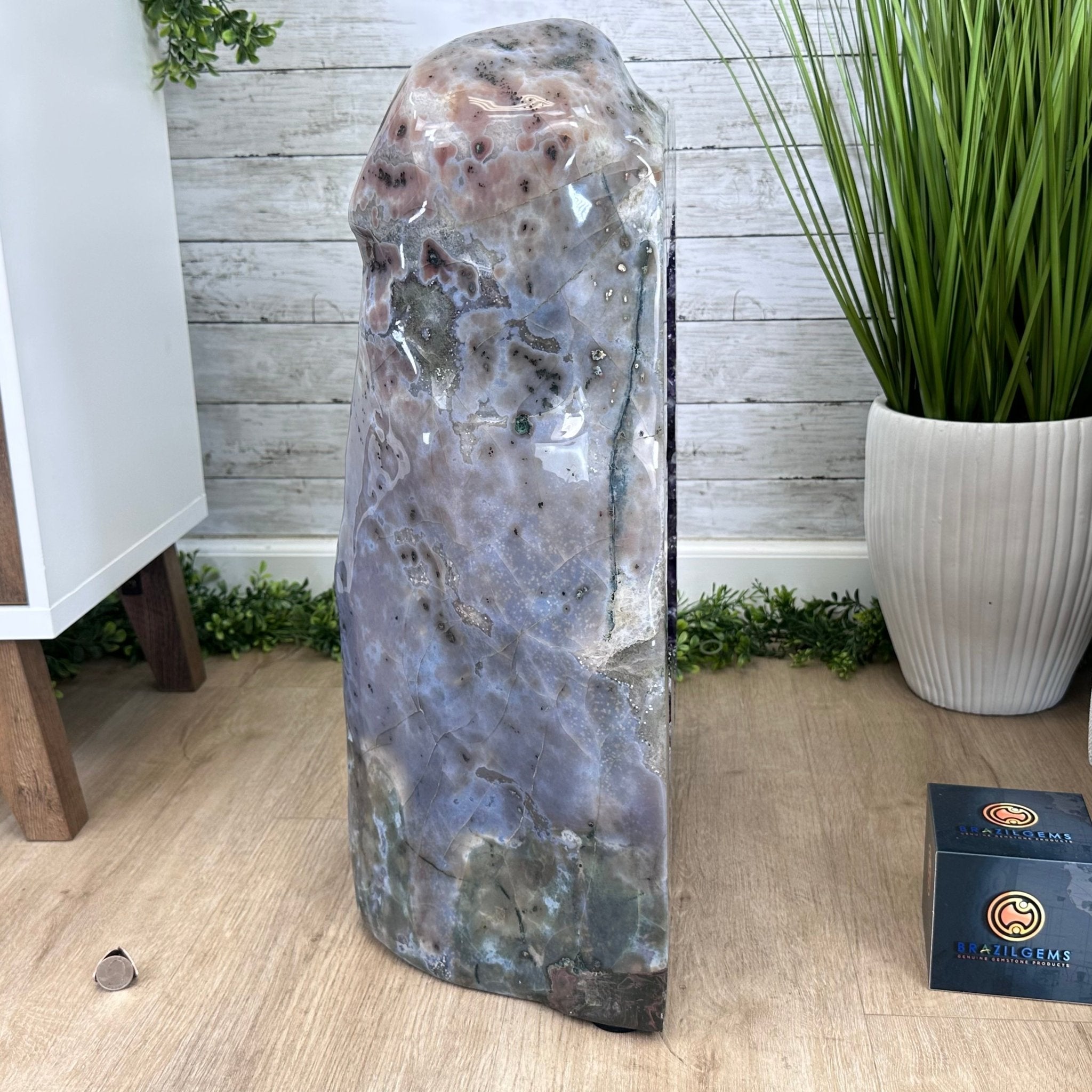 Large Super Quality Polished Brazilian Amethyst Cathedral, 185.7 lbs & 24.5" tall Model #5602-0073 by Brazil Gems - Brazil GemsBrazil GemsLarge Super Quality Polished Brazilian Amethyst Cathedral, 185.7 lbs & 24.5" tall Model #5602-0073 by Brazil GemsPolished Cathedrals5602-0073