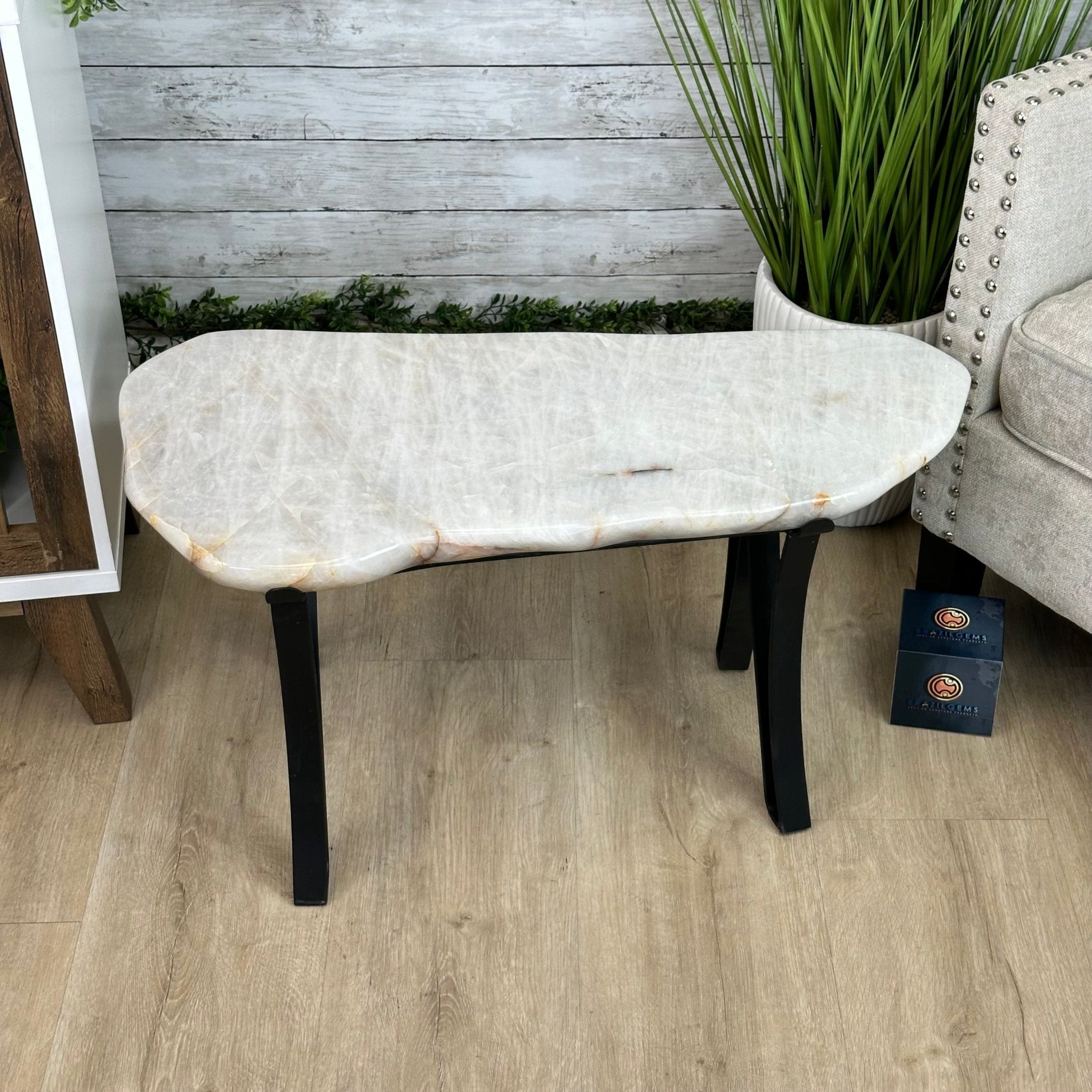 Milky Quartz Coffee Table, 31" Long, 16" Tall by Brazil Gems® Model #1394MQ-001 - Brazil GemsBrazil GemsMilky Quartz Coffee Table, 31" Long, 16" Tall by Brazil Gems® Model #1394MQ-001Tables: Coffee1394MQ-001