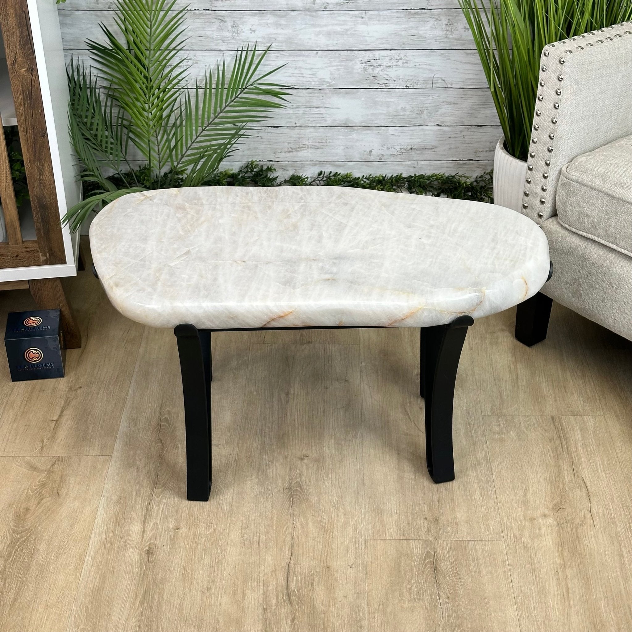 Milky Quartz Coffee Table, 31.2" Long, 16.2" Tall #1394MQ-003 - Brazil GemsBrazil GemsMilky Quartz Coffee Table, 31.2" Long, 16.2" Tall #1394MQ-003Tables: Coffee1394MQ-003