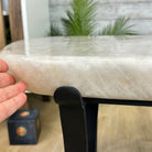 Milky Quartz Coffee Table, 31.2" Long, 16.2" Tall #1394MQ-003 - Brazil GemsBrazil GemsMilky Quartz Coffee Table, 31.2" Long, 16.2" Tall #1394MQ-003Tables: Coffee1394MQ-003