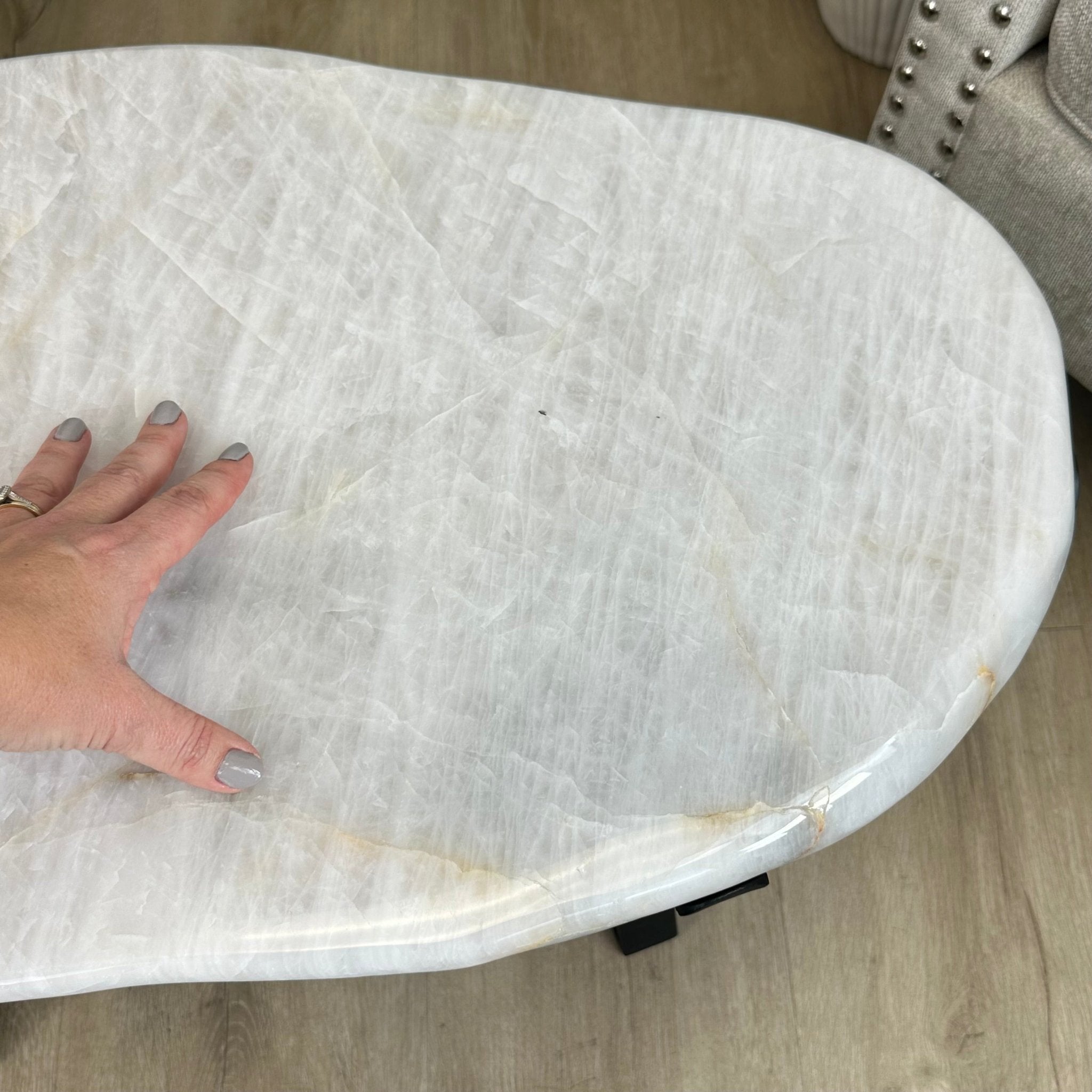 Milky Quartz Coffee Table, 31.2" Long, 16.2" Tall #1394MQ-003 - Brazil GemsBrazil GemsMilky Quartz Coffee Table, 31.2" Long, 16.2" Tall #1394MQ-003Tables: Coffee1394MQ-003