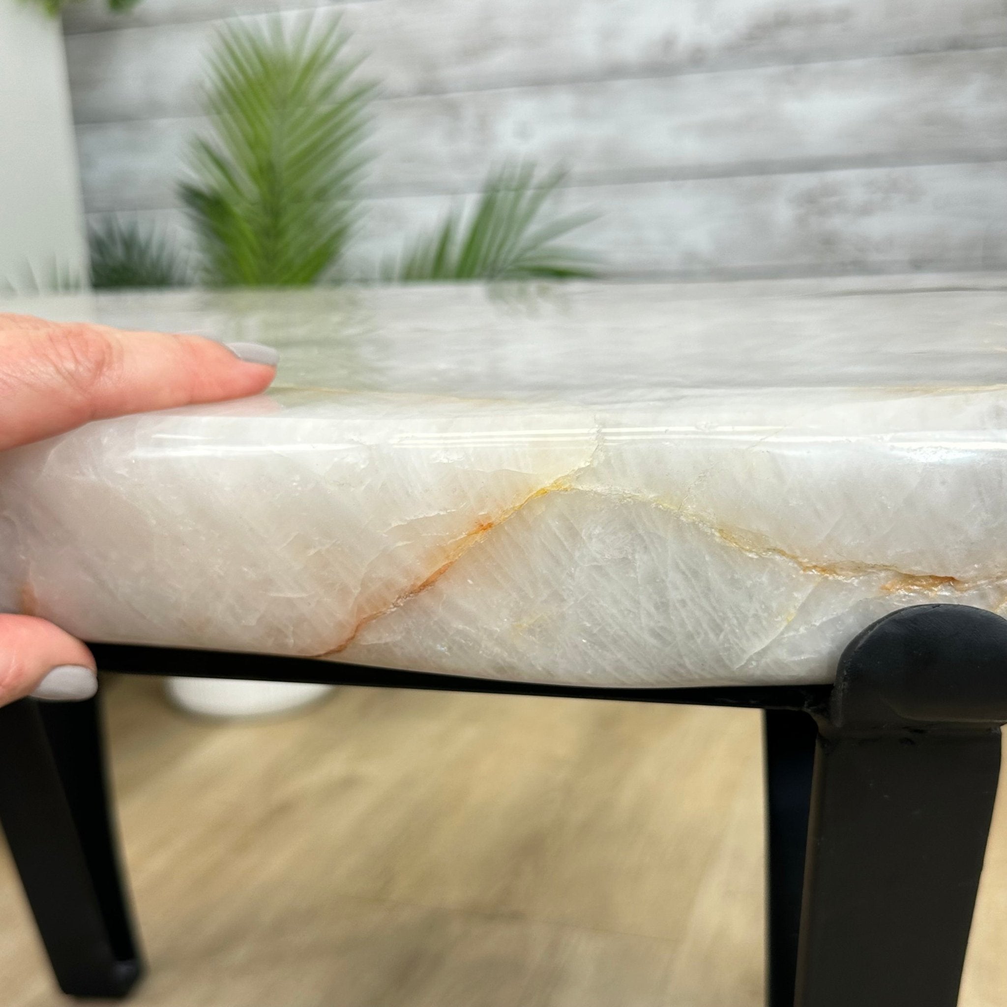 Milky Quartz Coffee Table, 31.2" Long, 16.2" Tall #1394MQ-003 - Brazil GemsBrazil GemsMilky Quartz Coffee Table, 31.2" Long, 16.2" Tall #1394MQ-003Tables: Coffee1394MQ-003