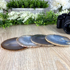 Natural Agate Coasters, generous sizes 3.5" to 4.5" each, 4-piece set Model #5205NATU by Brazil Gems - Brazil GemsBrazil GemsNatural Agate Coasters, generous sizes 3.5" to 4.5" each, 4-piece set Model #5205NATU by Brazil GemsCoaster Sets5205NATU