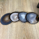 Natural Agate Coasters, generous sizes 3.5" to 4.5" each, 4-piece set Model #5205NATU by Brazil Gems - Brazil GemsBrazil GemsNatural Agate Coasters, generous sizes 3.5" to 4.5" each, 4-piece set Model #5205NATU by Brazil GemsCoaster Sets5205NATU