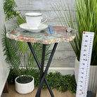 Natural Bloodstone Jasper Side Table on Black Metal Base, 24.6" Tall #1342BS-002 - Brazil GemsBrazil GemsNatural Bloodstone Jasper Side Table on Black Metal Base, 24.6" Tall #1342BS-002Tables: Side1342BS-002