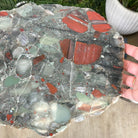 Natural Bloodstone Jasper Side Table on Black Metal Base, 24.6" Tall #1342BS-002 - Brazil GemsBrazil GemsNatural Bloodstone Jasper Side Table on Black Metal Base, 24.6" Tall #1342BS-002Tables: Side1342BS-002