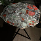 Natural Bloodstone Jasper Side Table on Black Metal Base, 24.6" Tall #1342BS-002 - Brazil GemsBrazil GemsNatural Bloodstone Jasper Side Table on Black Metal Base, 24.6" Tall #1342BS-002Tables: Side1342BS-002