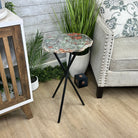 Natural Bloodstone Jasper Side Table on Black Metal Base, 24.6" Tall #1342BS-002 - Brazil GemsBrazil GemsNatural Bloodstone Jasper Side Table on Black Metal Base, 24.6" Tall #1342BS-002Tables: Side1342BS-002