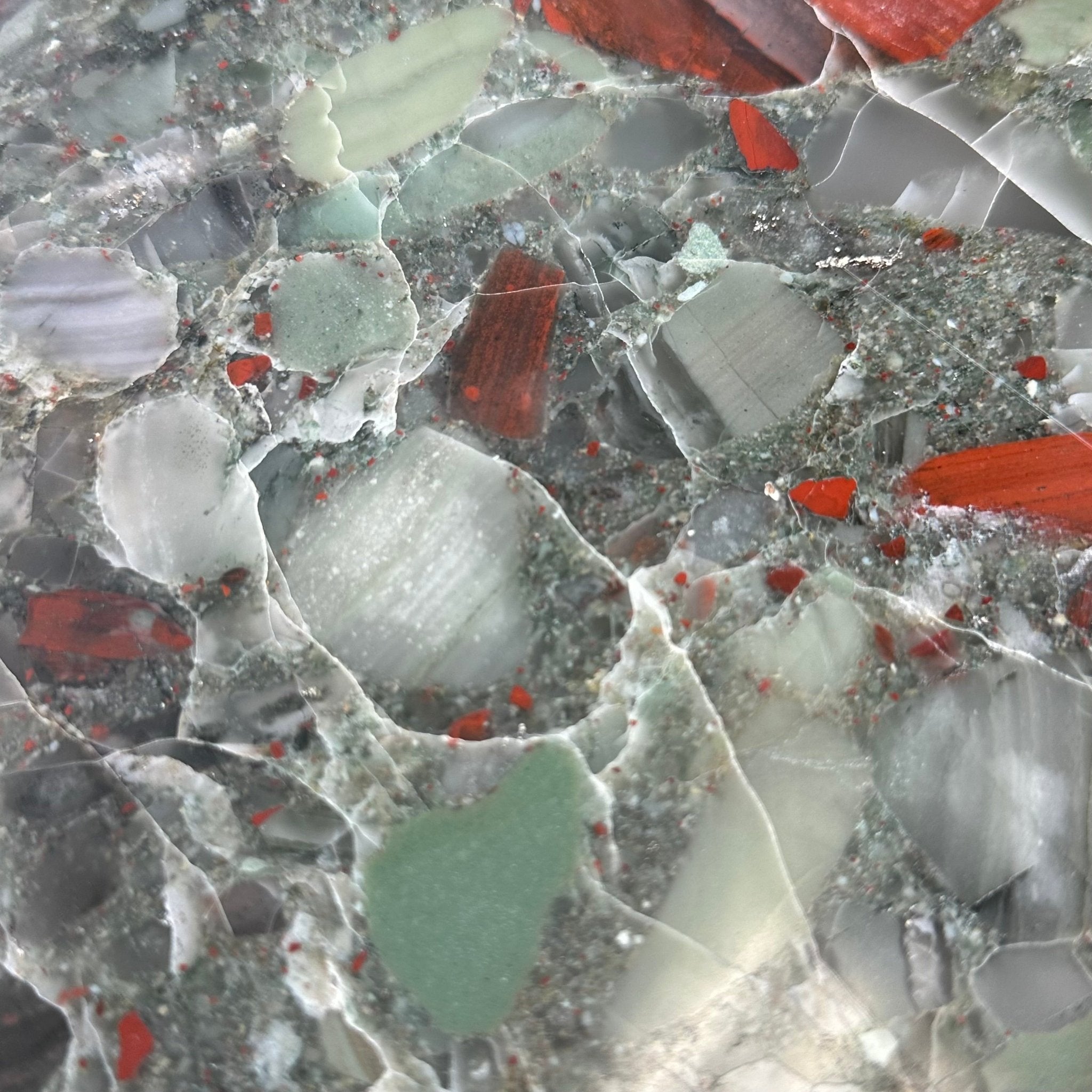 Natural Bloodstone Jasper Side Table on Black Metal Base, 24.6" Tall #1342BS-002 - Brazil GemsBrazil GemsNatural Bloodstone Jasper Side Table on Black Metal Base, 24.6" Tall #1342BS-002Tables: Side1342BS-002