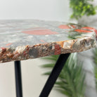 Natural Bloodstone Jasper Side Table on Black Metal Base, 24.6" Tall #1342BS-002 - Brazil GemsBrazil GemsNatural Bloodstone Jasper Side Table on Black Metal Base, 24.6" Tall #1342BS-002Tables: Side1342BS-002