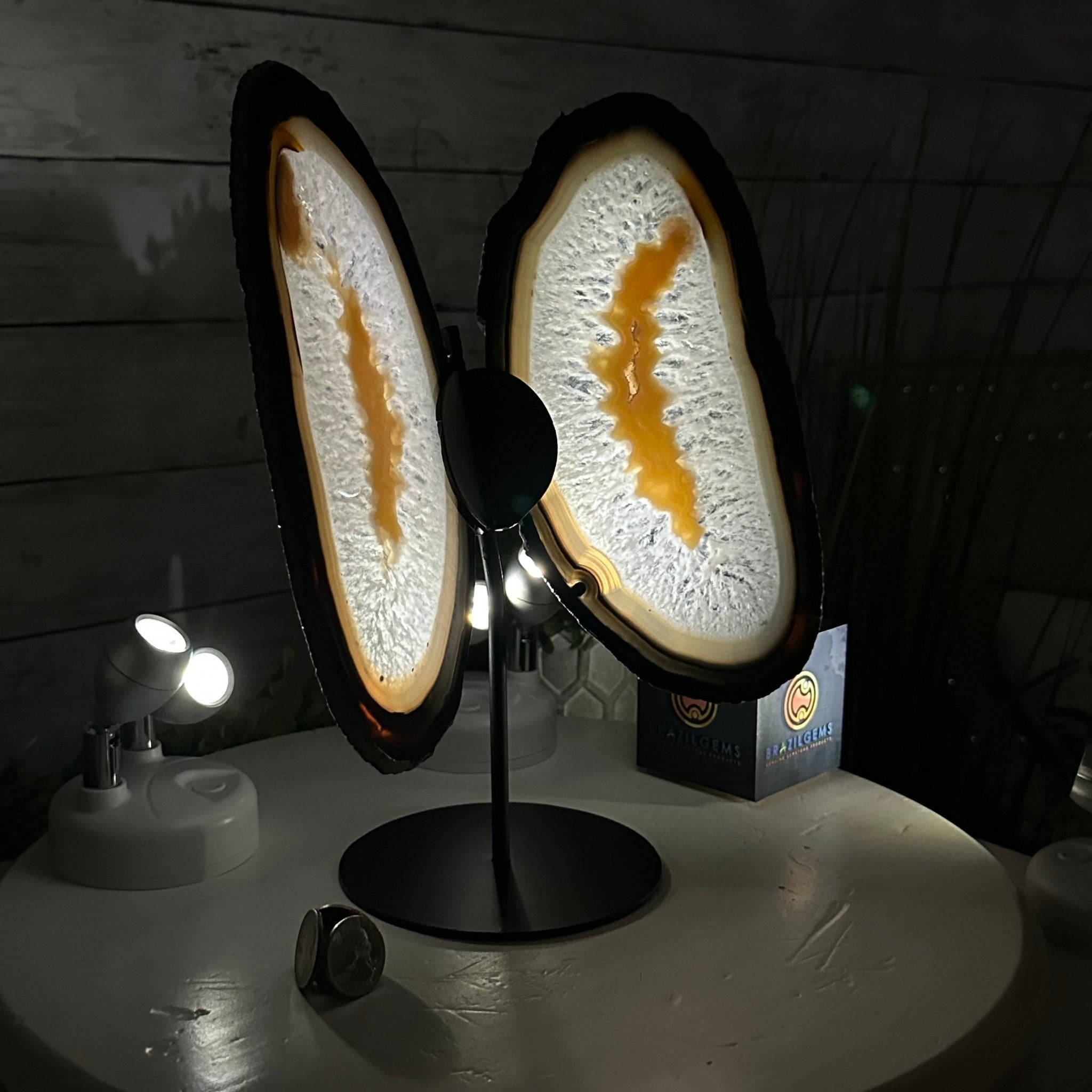 Natural Brazilian Agate "Butterfly Wings", 11.1" Tall #5050NA-131 - Brazil GemsBrazil GemsNatural Brazilian Agate "Butterfly Wings", 11.1" Tall #5050NA-131Agate Butterfly Wings5050NA-131