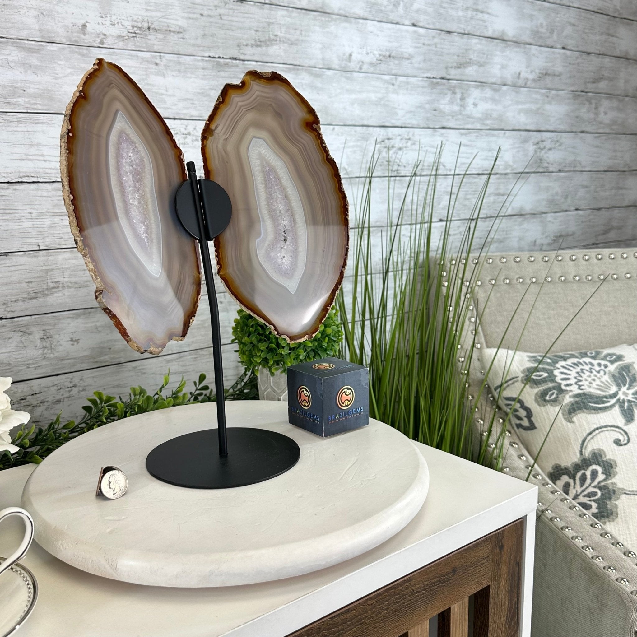 Natural Brazilian Agate "Butterfly Wings", 15" Tall #5050NA-085 - Brazil GemsBrazil GemsNatural Brazilian Agate "Butterfly Wings", 15" Tall #5050NA-085Agate Butterfly Wings5050NA-085