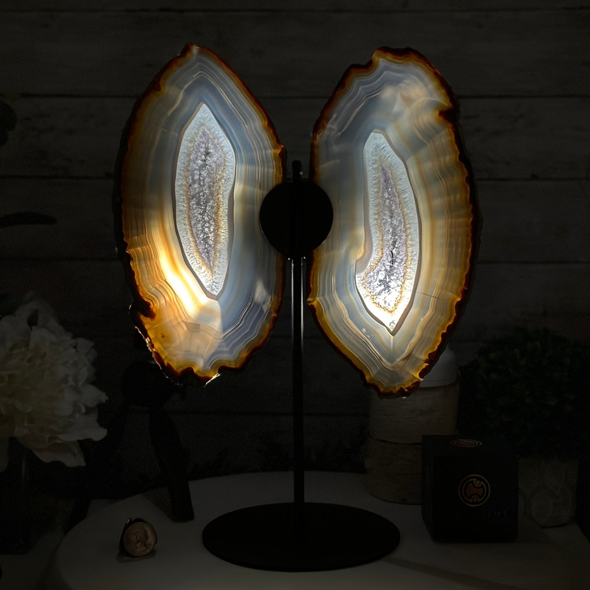 Natural Brazilian Agate "Butterfly Wings", 15" Tall #5050NA-085 - Brazil GemsBrazil GemsNatural Brazilian Agate "Butterfly Wings", 15" Tall #5050NA-085Agate Butterfly Wings5050NA-085