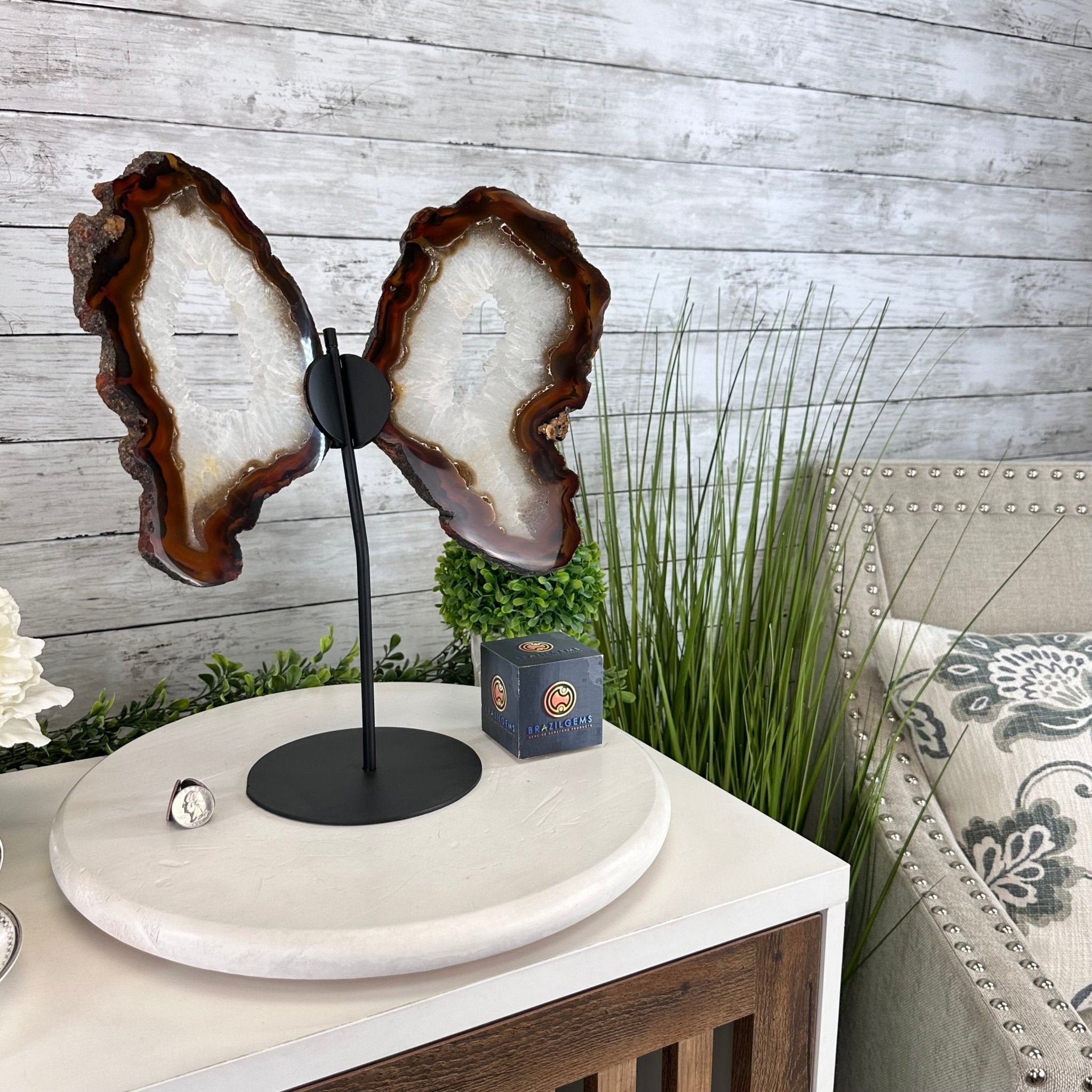 Natural Brazilian Agate "Butterfly Wings", 15" Tall #5050NA-086 - Brazil GemsBrazil GemsNatural Brazilian Agate "Butterfly Wings", 15" Tall #5050NA-086Agate Butterfly Wings5050NA-086