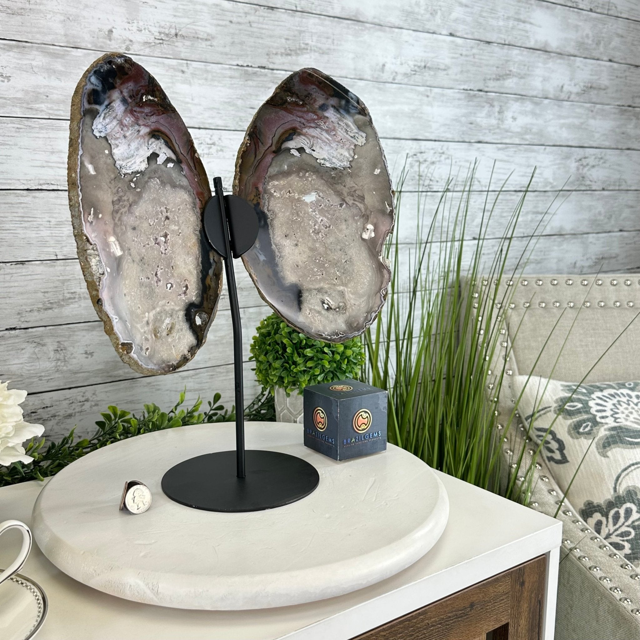 Natural Brazilian Agate "Butterfly Wings", 15.25" Tall #5050NA-097 - Brazil GemsBrazil GemsNatural Brazilian Agate "Butterfly Wings", 15.25" Tall #5050NA-097Agate Butterfly Wings5050NA-097