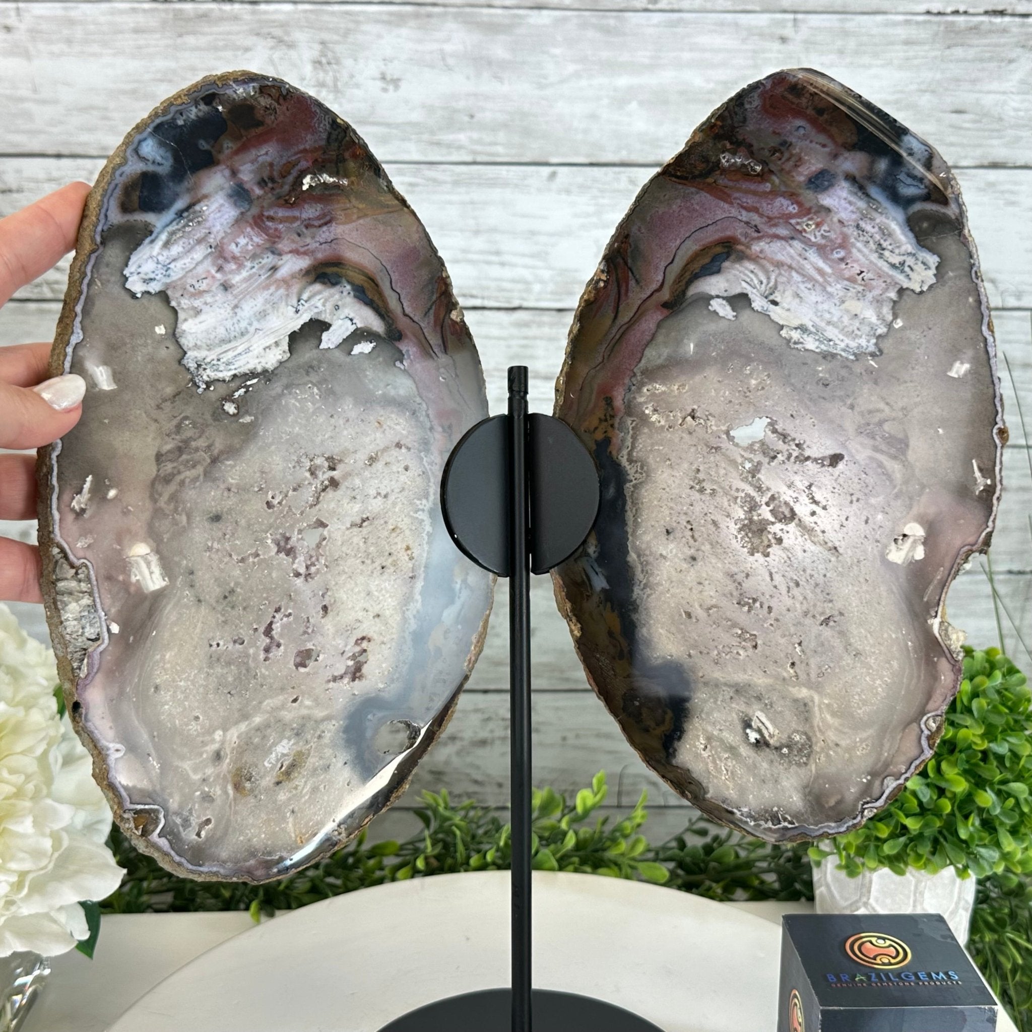Natural Brazilian Agate "Butterfly Wings", 15.25" Tall #5050NA-097 - Brazil GemsBrazil GemsNatural Brazilian Agate "Butterfly Wings", 15.25" Tall #5050NA-097Agate Butterfly Wings5050NA-097
