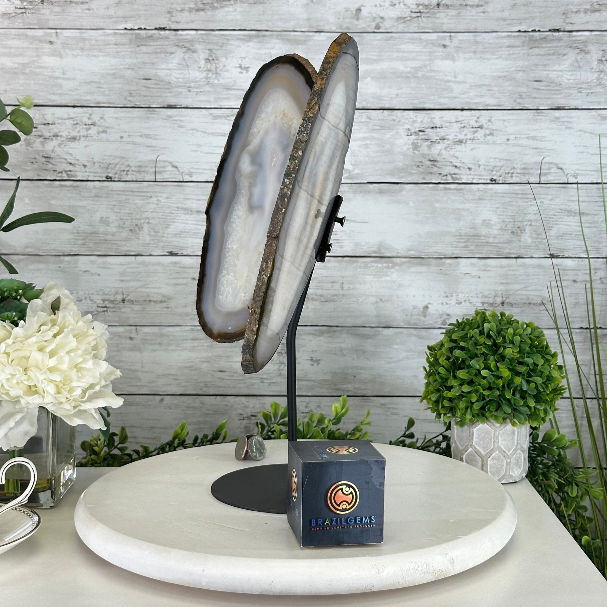 Natural Brazilian Agate "Butterfly Wings", 15.4" Tall #5050NA-100 - Brazil GemsBrazil GemsNatural Brazilian Agate "Butterfly Wings", 15.4" Tall #5050NA-100Agate Butterfly Wings5050NA-100